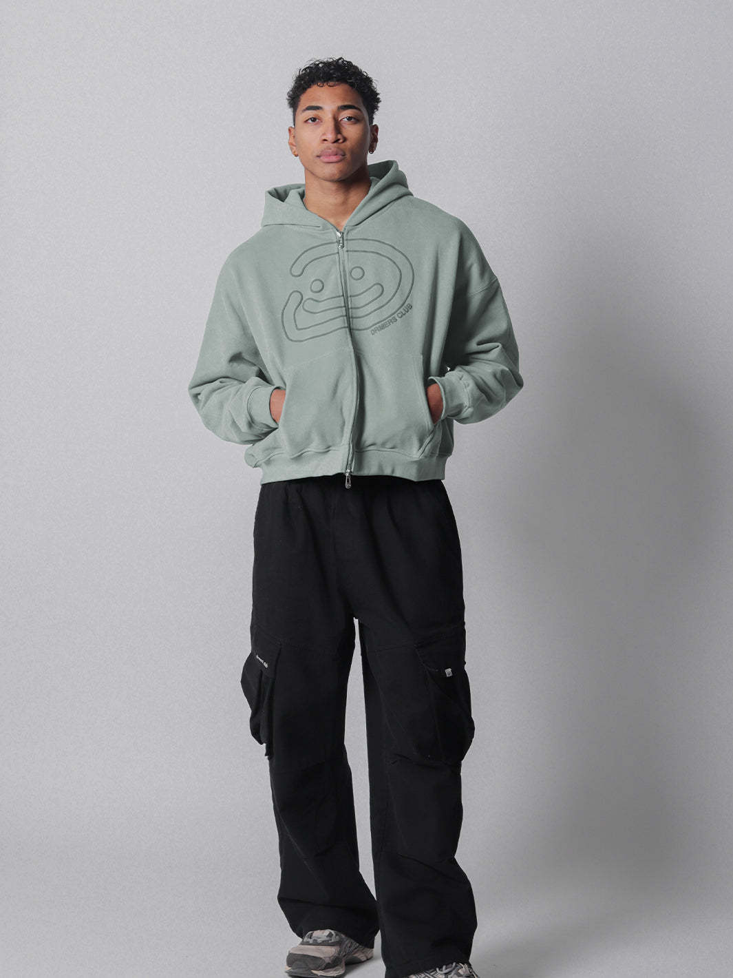 SMILEY BOXY DOUBLE ZIP - FADED SEAFOAM-Fineriform