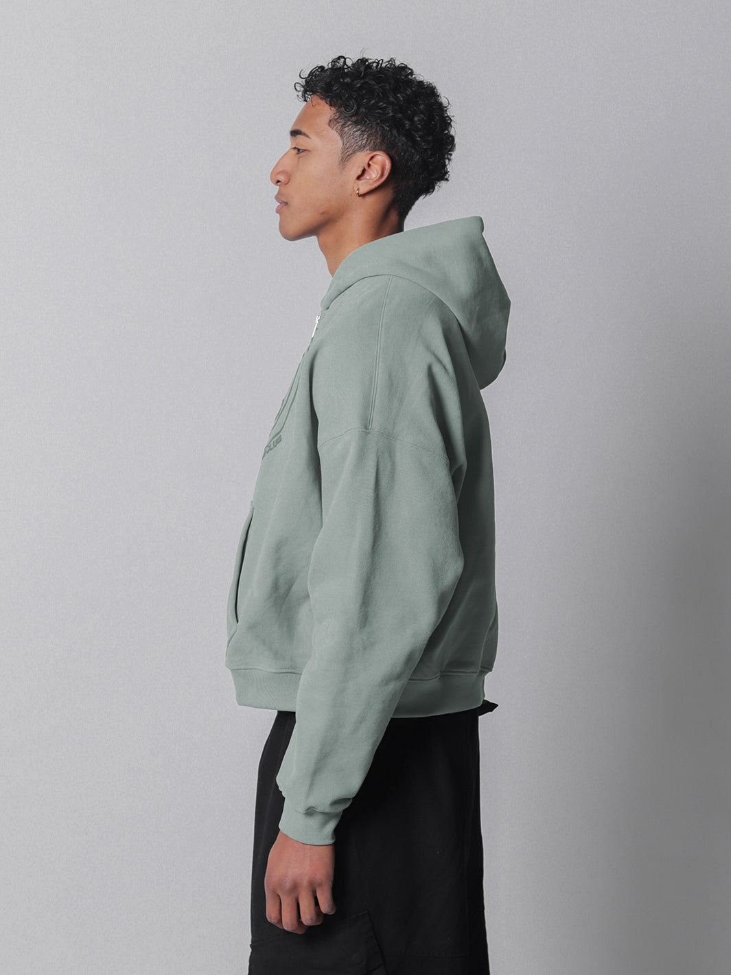 SMILEY BOXY DOUBLE ZIP - FADED SEAFOAM-Fineriform