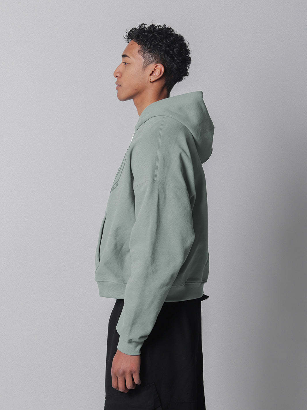 SMILEY BOXY DOUBLE ZIP - FADED SEAFOAM-Fineriform