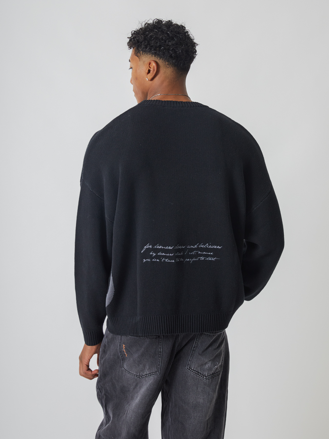 SMILEY LOGO KNIT - BLACK-Fineriform