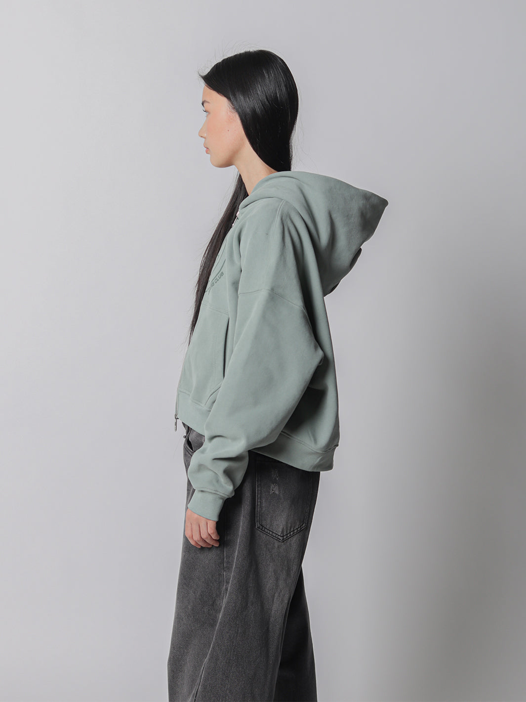 SMILEY BOXY DOUBLE ZIP - FADED SEAFOAM-Fineriform