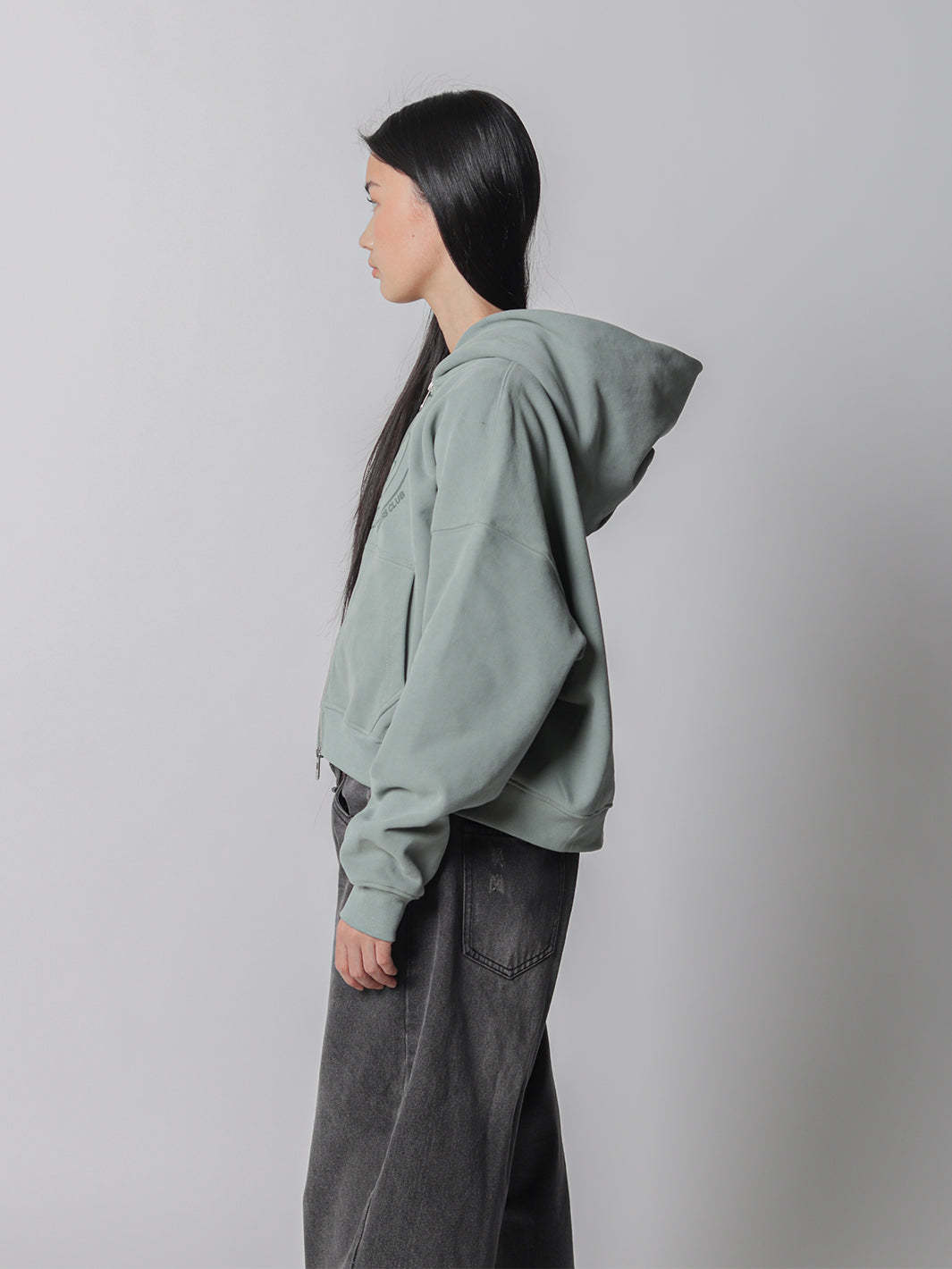 SMILEY BOXY DOUBLE ZIP - FADED SEAFOAM-Fineriform