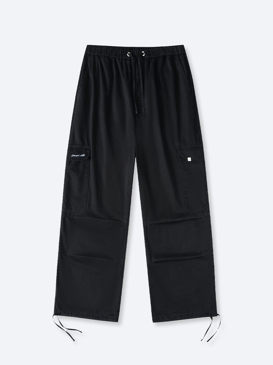 SMILEY LOGO PARACHUTE PANTS - BLACK-Fineriform