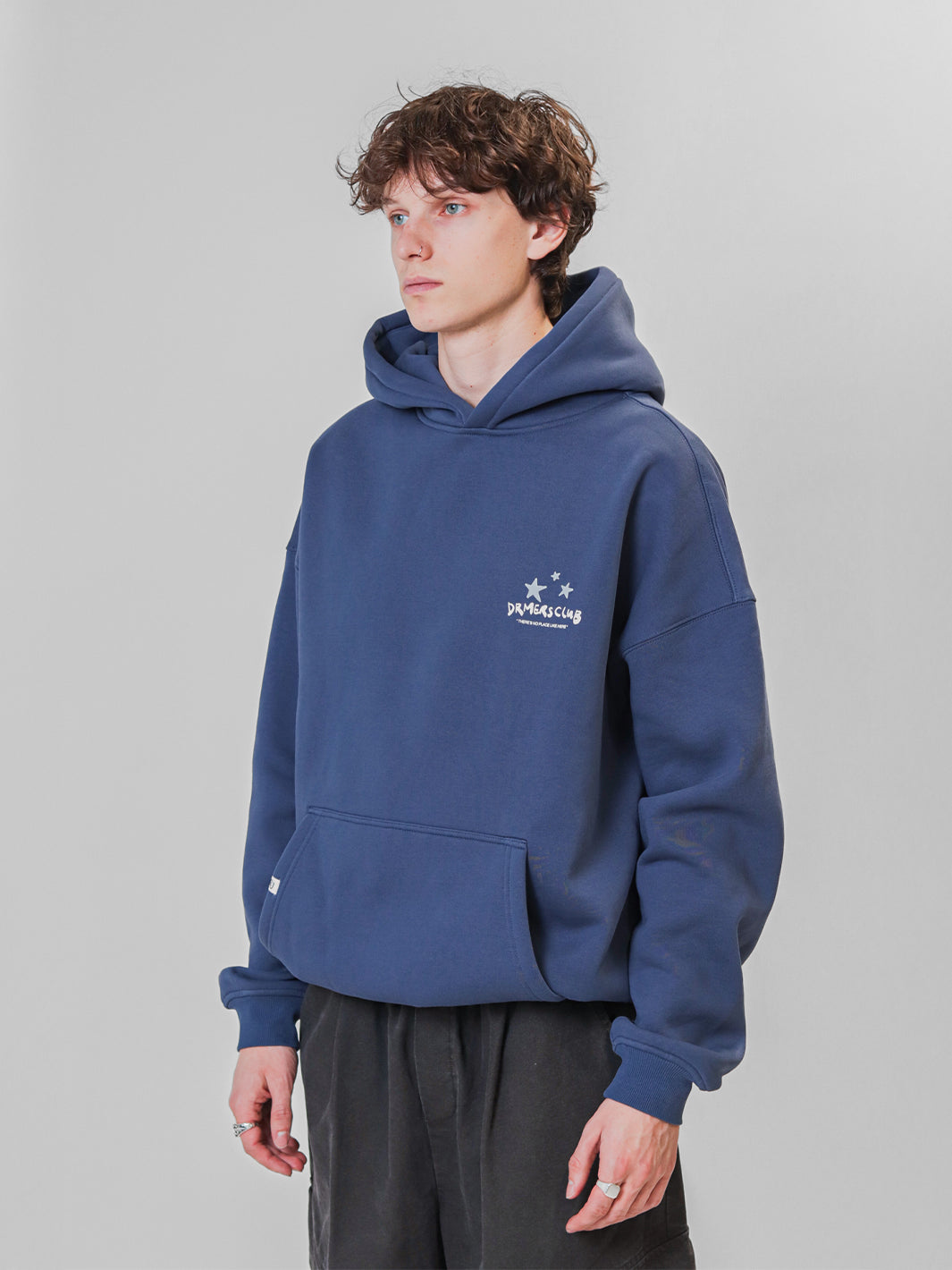 NO PLACE LIKE HERE HOODIE - NAVY BLUE-Fineriform