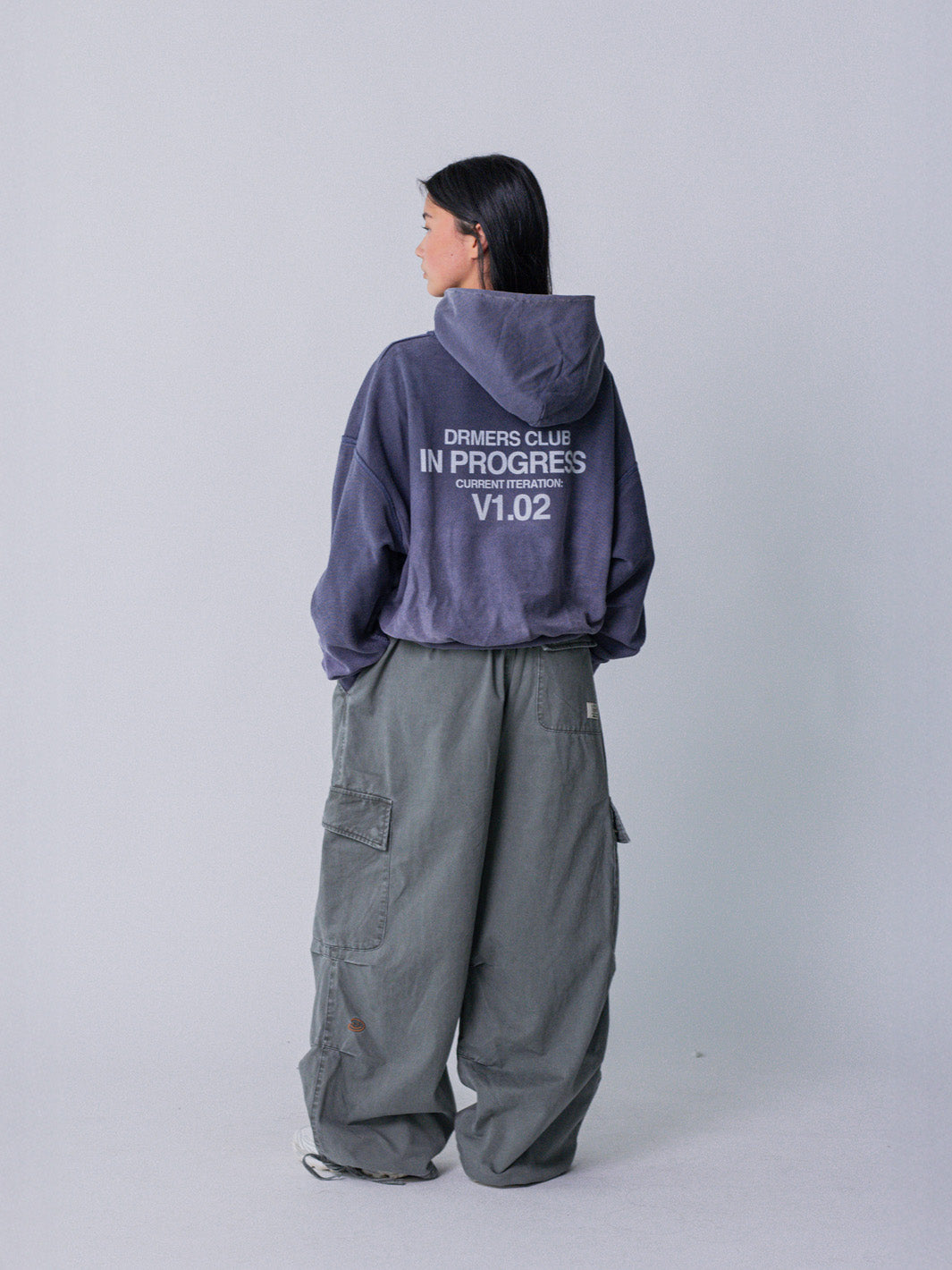IN PROGRESS REVERSIBLE HOODIE - BLUE LAVENDER-Fineriform