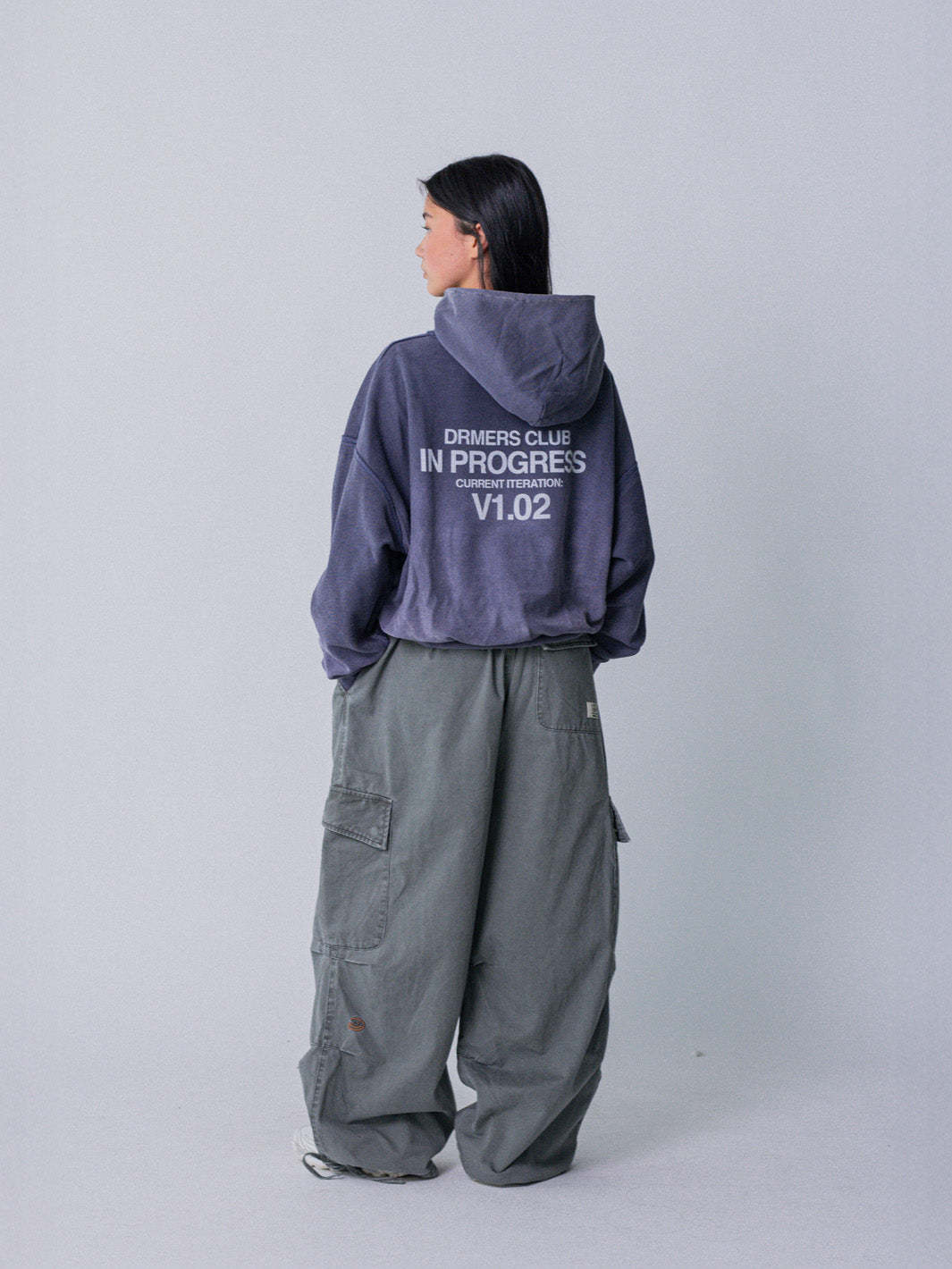 IN PROGRESS REVERSIBLE HOODIE - BLUE LAVENDER-Fineriform