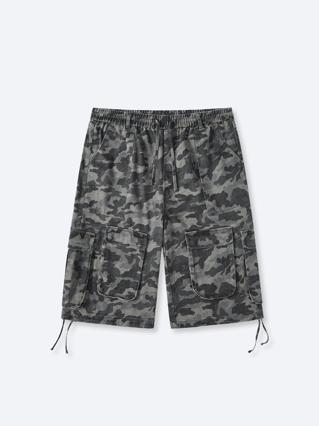 CAMO CARGO SHORTS - SMOKE-Fineriform