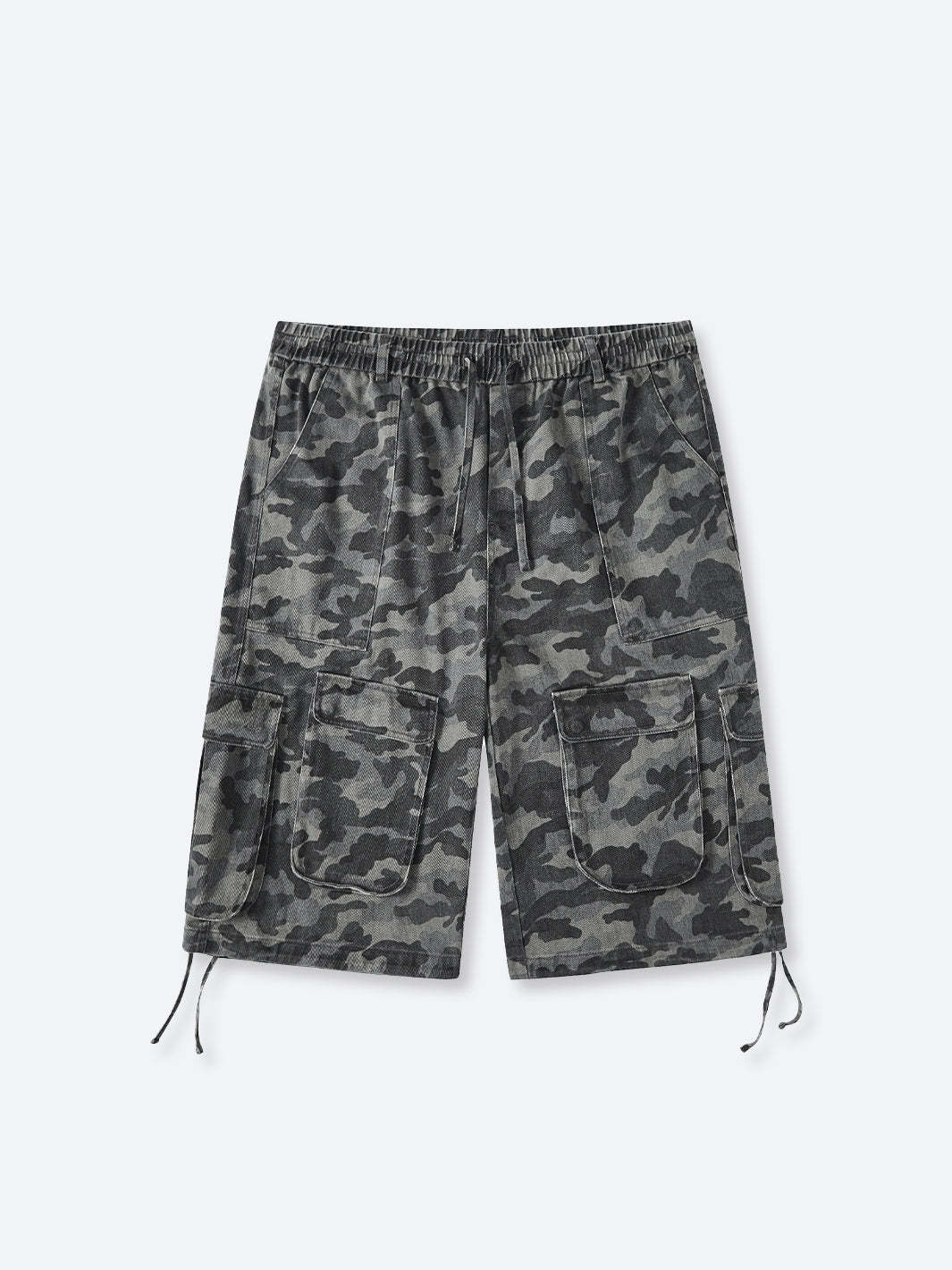 CAMO CARGO SHORTS - SMOKE-Fineriform
