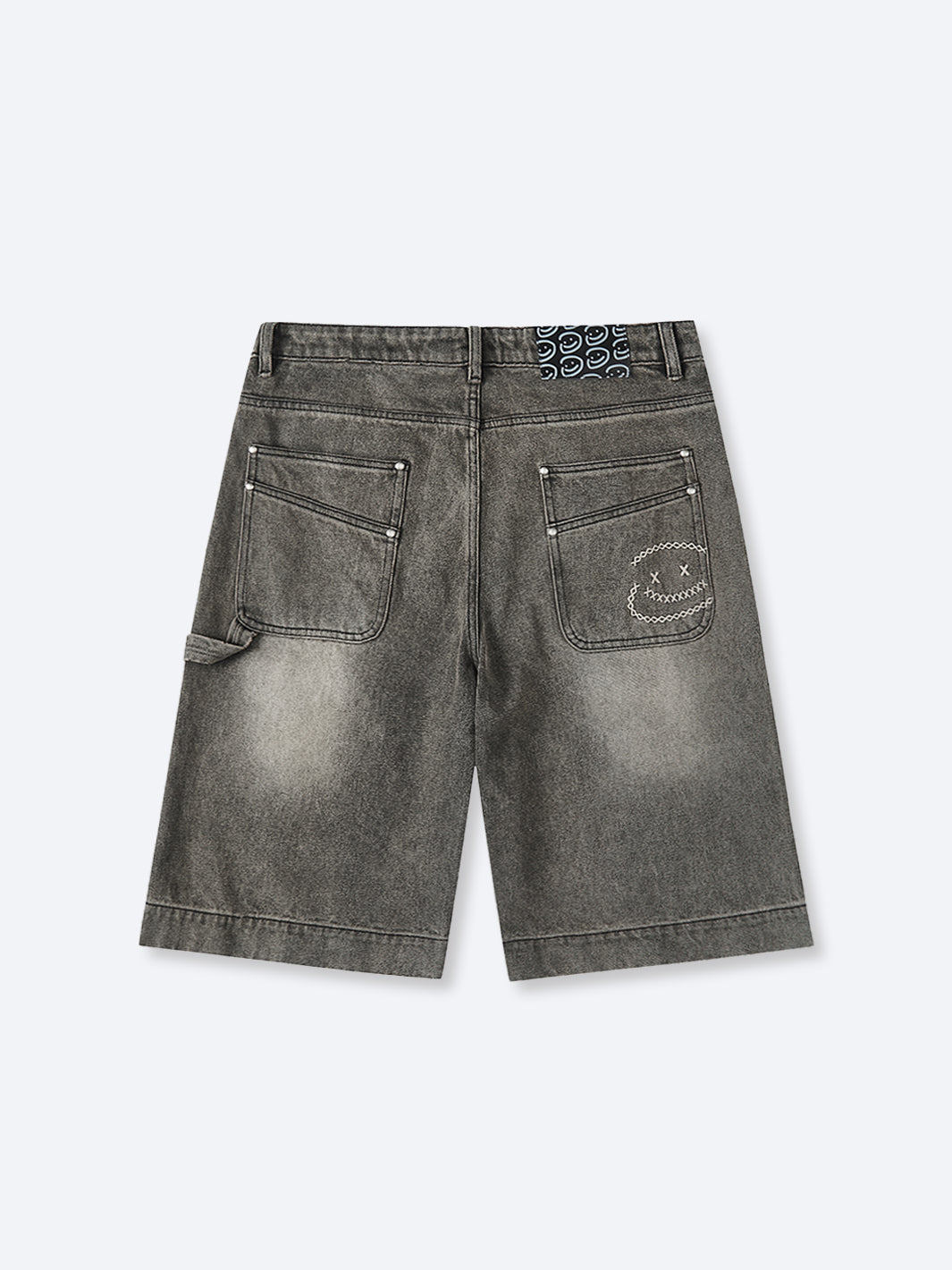 SMILEY STITCH JORTS - MUD BROWN-Fineriform