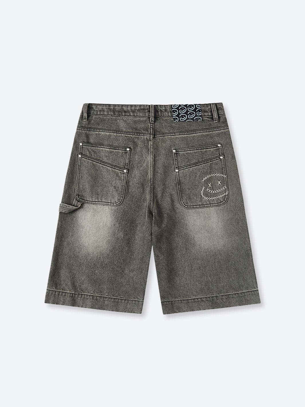 SMILEY STITCH JORTS - MUD BROWN-Fineriform
