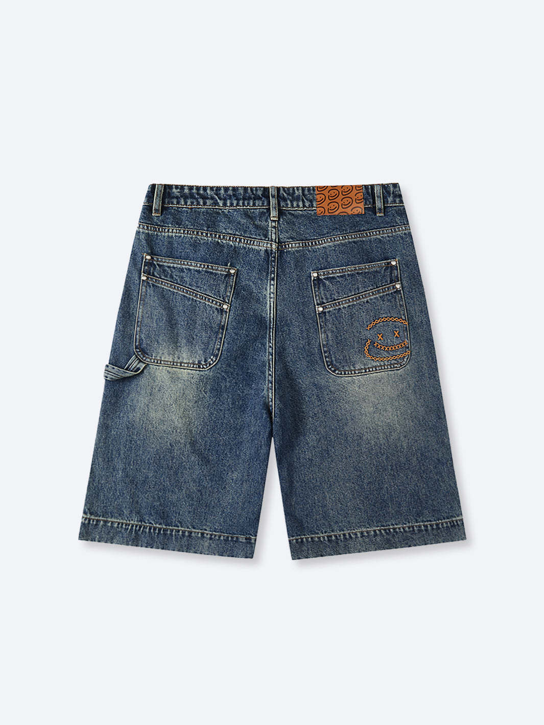 SMILEY STITCH JORTS - VINTAGE BLUE-Fineriform