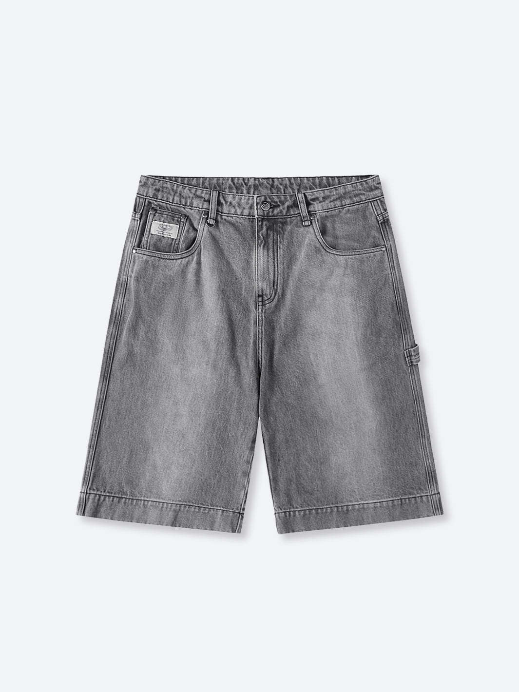SMILEY STITCH JORTS - LIGHT GREY-Fineriform