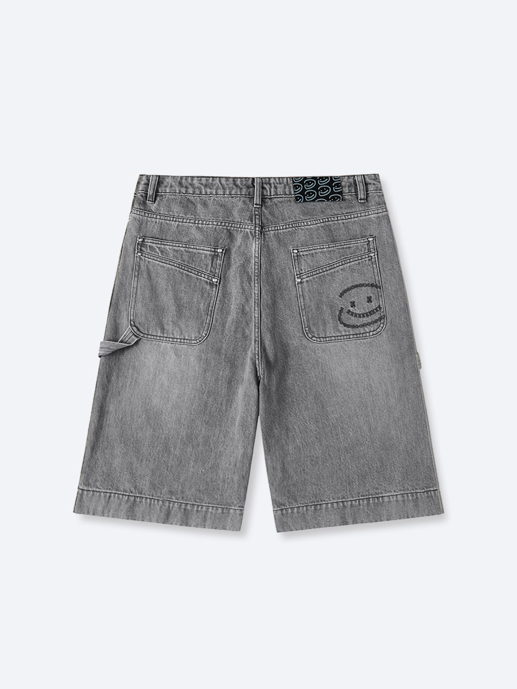 SMILEY STITCH JORTS - LIGHT GREY-Fineriform