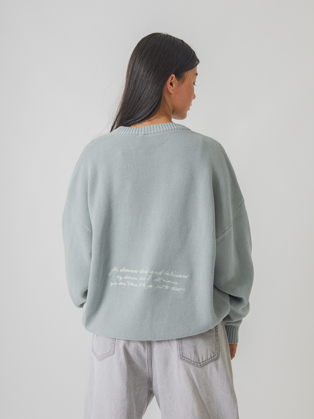 SMILEY LOGO KNIT - MUTED BLUE-Fineriform
