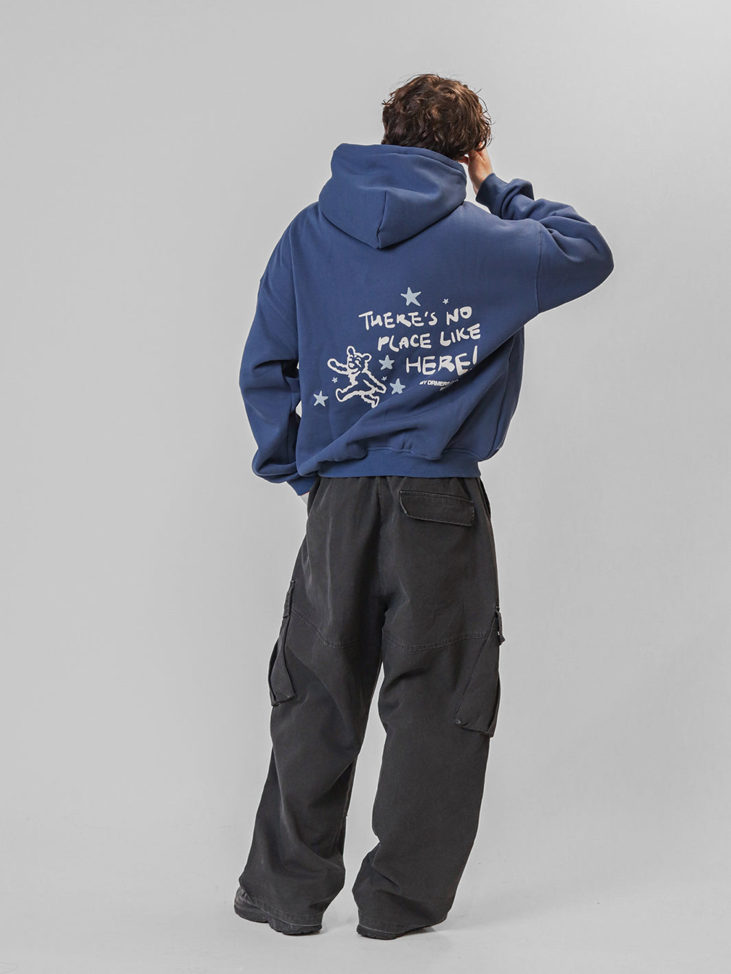 NO PLACE LIKE HERE HOODIE - NAVY BLUE-Fineriform