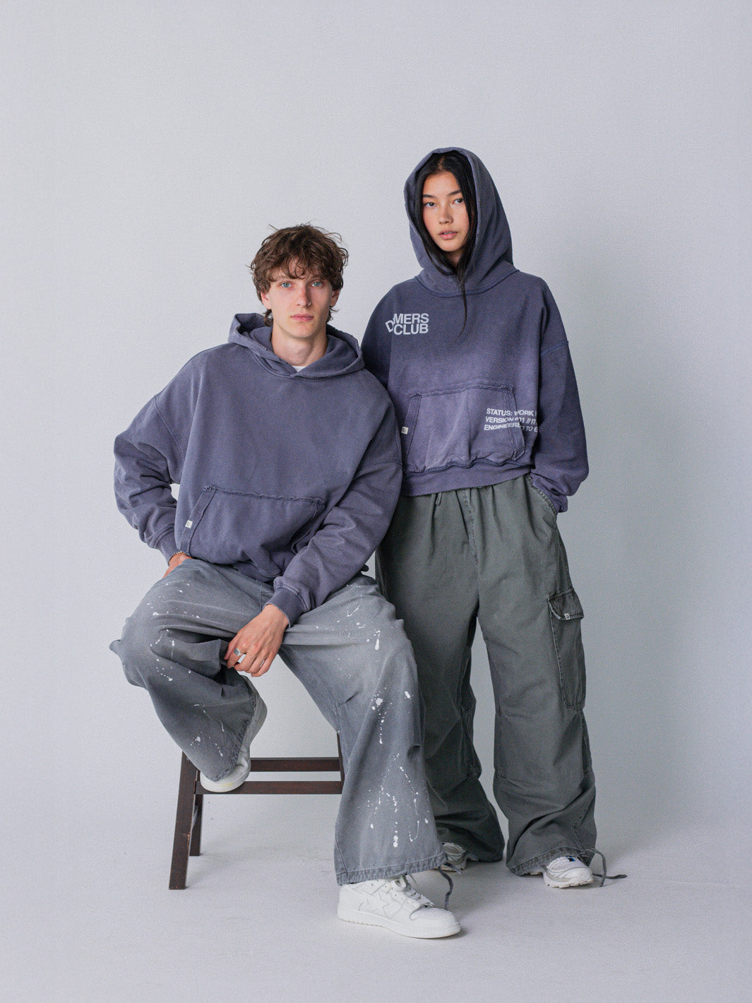 IN PROGRESS REVERSIBLE HOODIE - BLUE LAVENDER-Fineriform