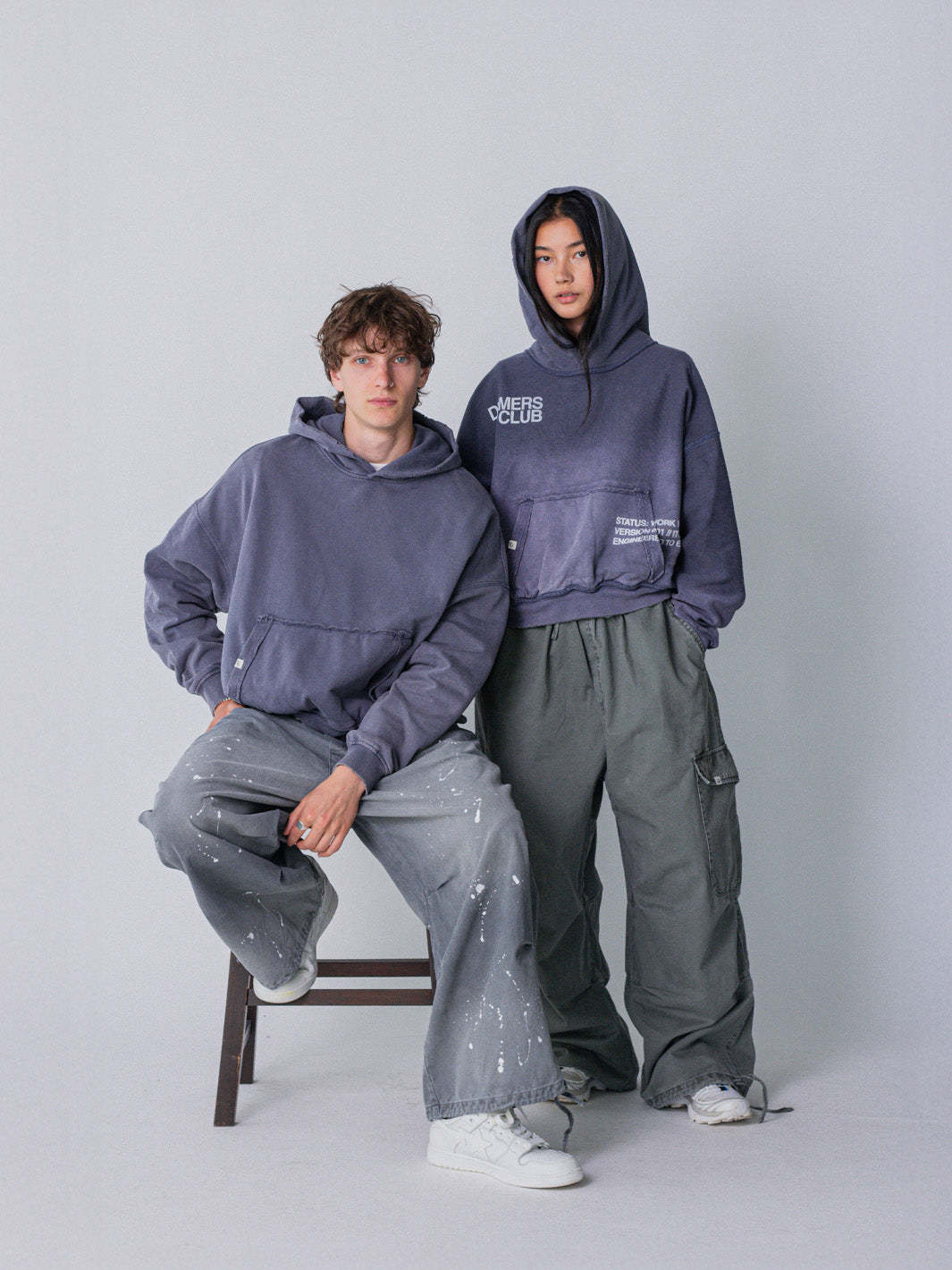 IN PROGRESS REVERSIBLE HOODIE - BLUE LAVENDER-Fineriform