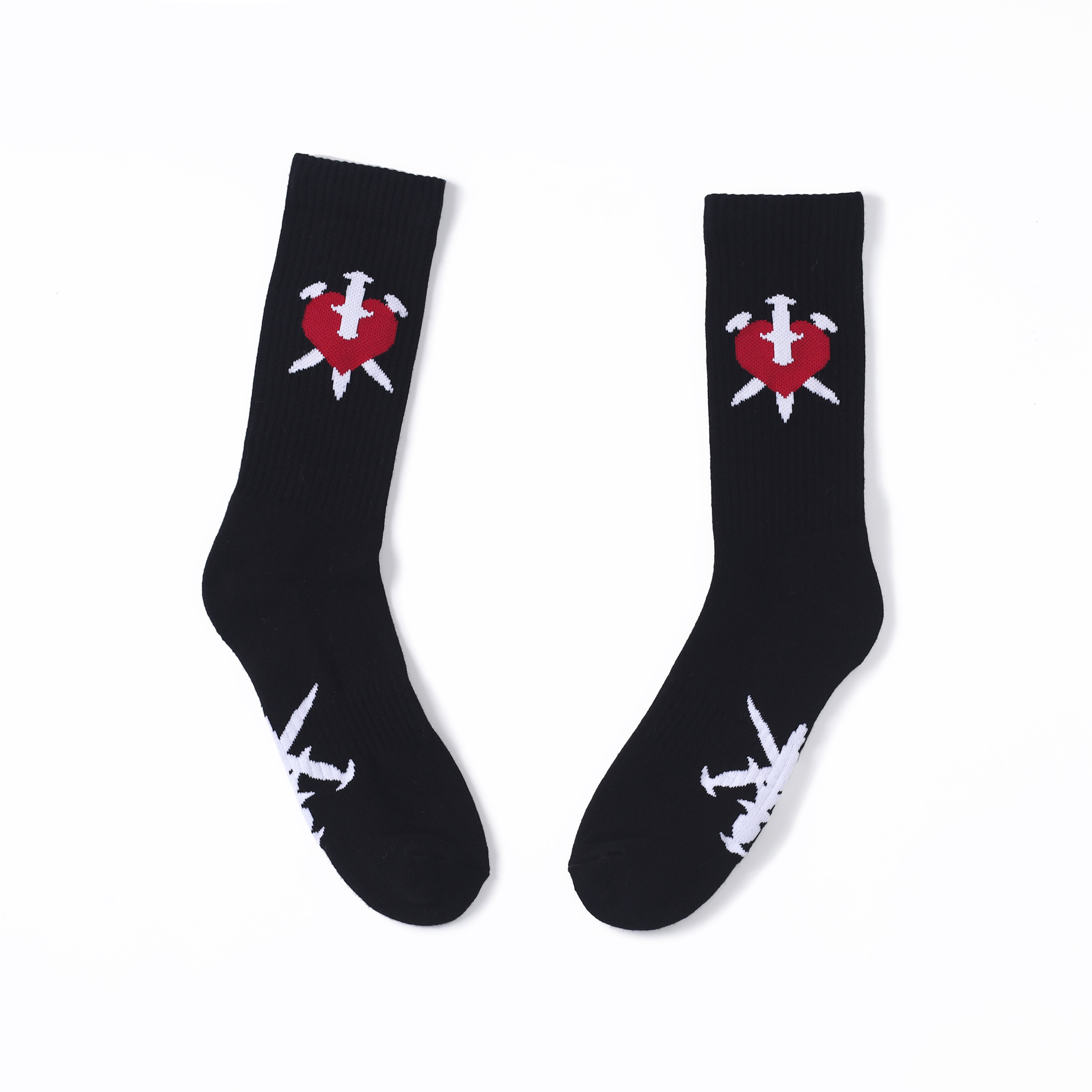 BLACK DAGGER HEART SOCKS-Fineriform