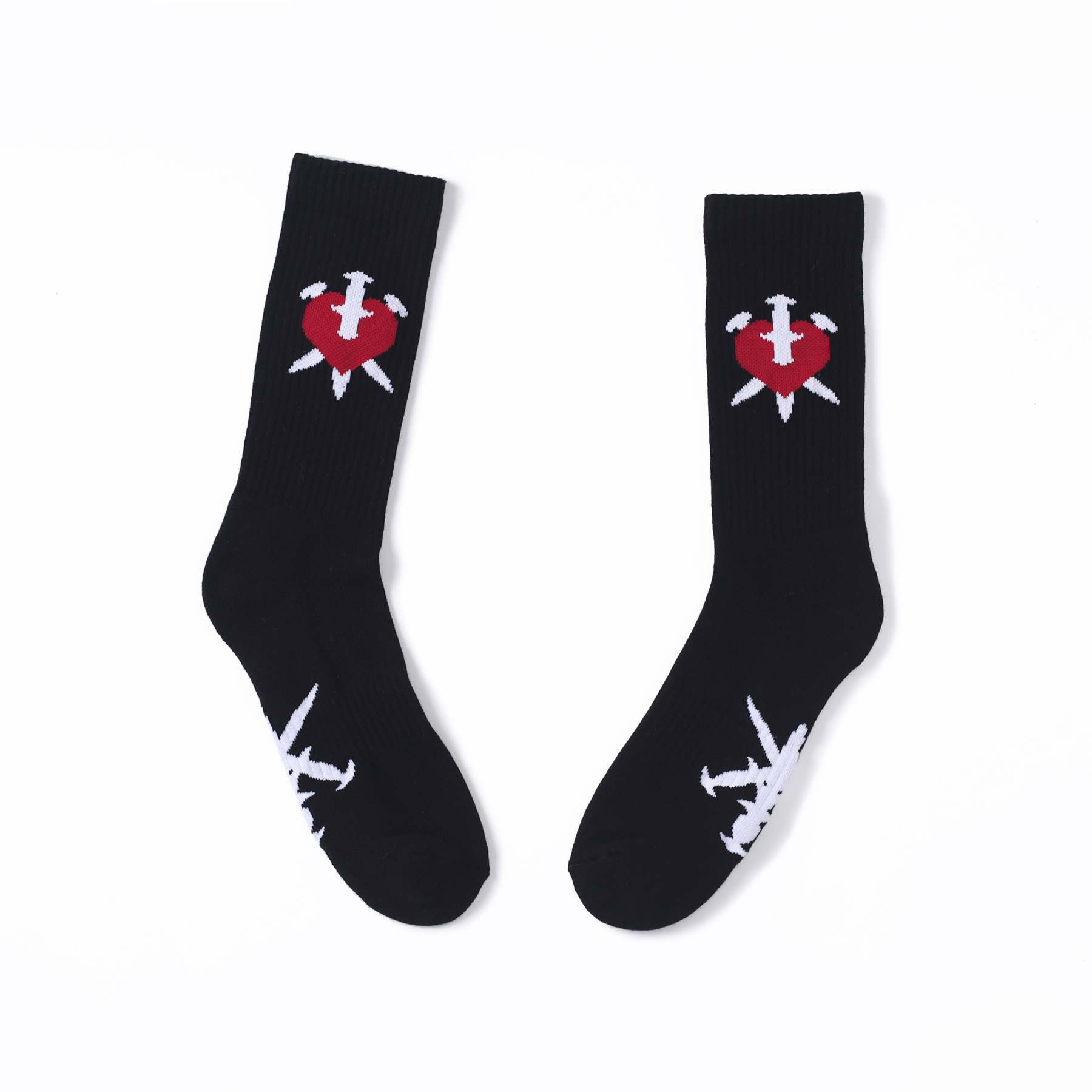 BLACK DAGGER HEART SOCKS-Fineriform