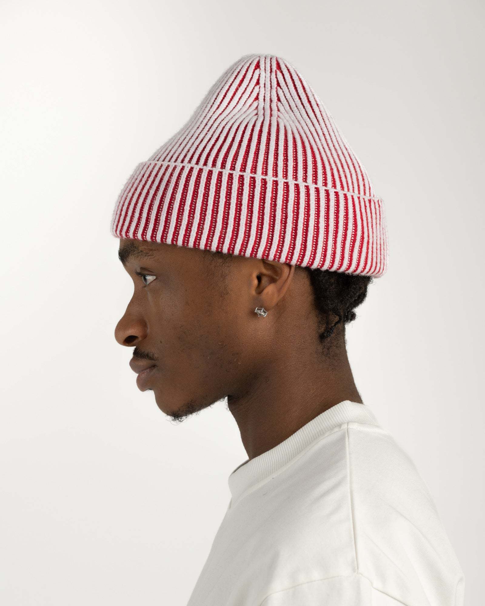 TWO-TONE BEANIE RED-Fineriform