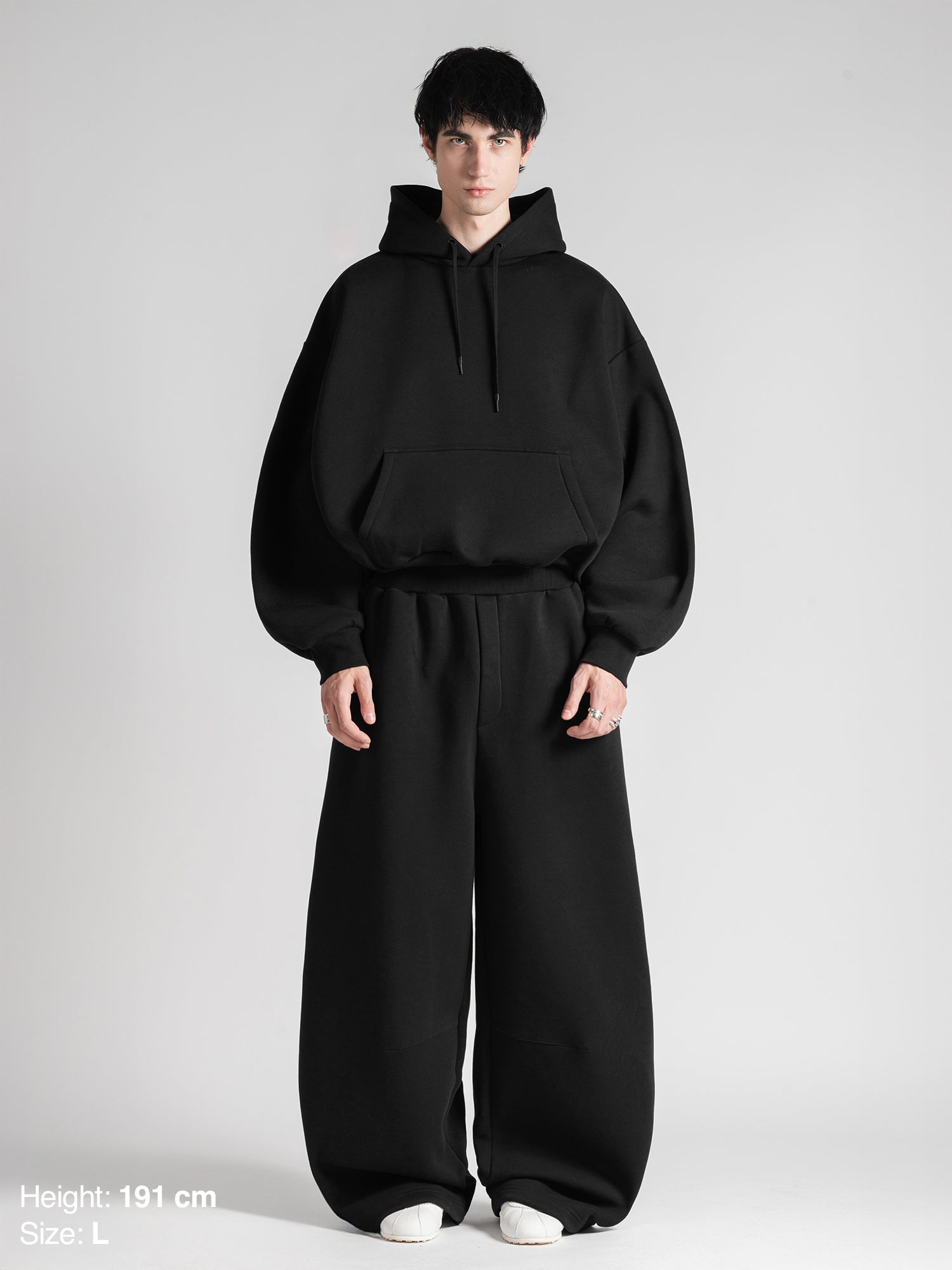 BUBBLE SWEATPANTS - BLACK-Fineriform