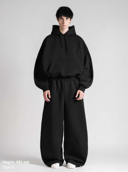 BUBBLE SWEATPANTS - BLACK-Fineriform