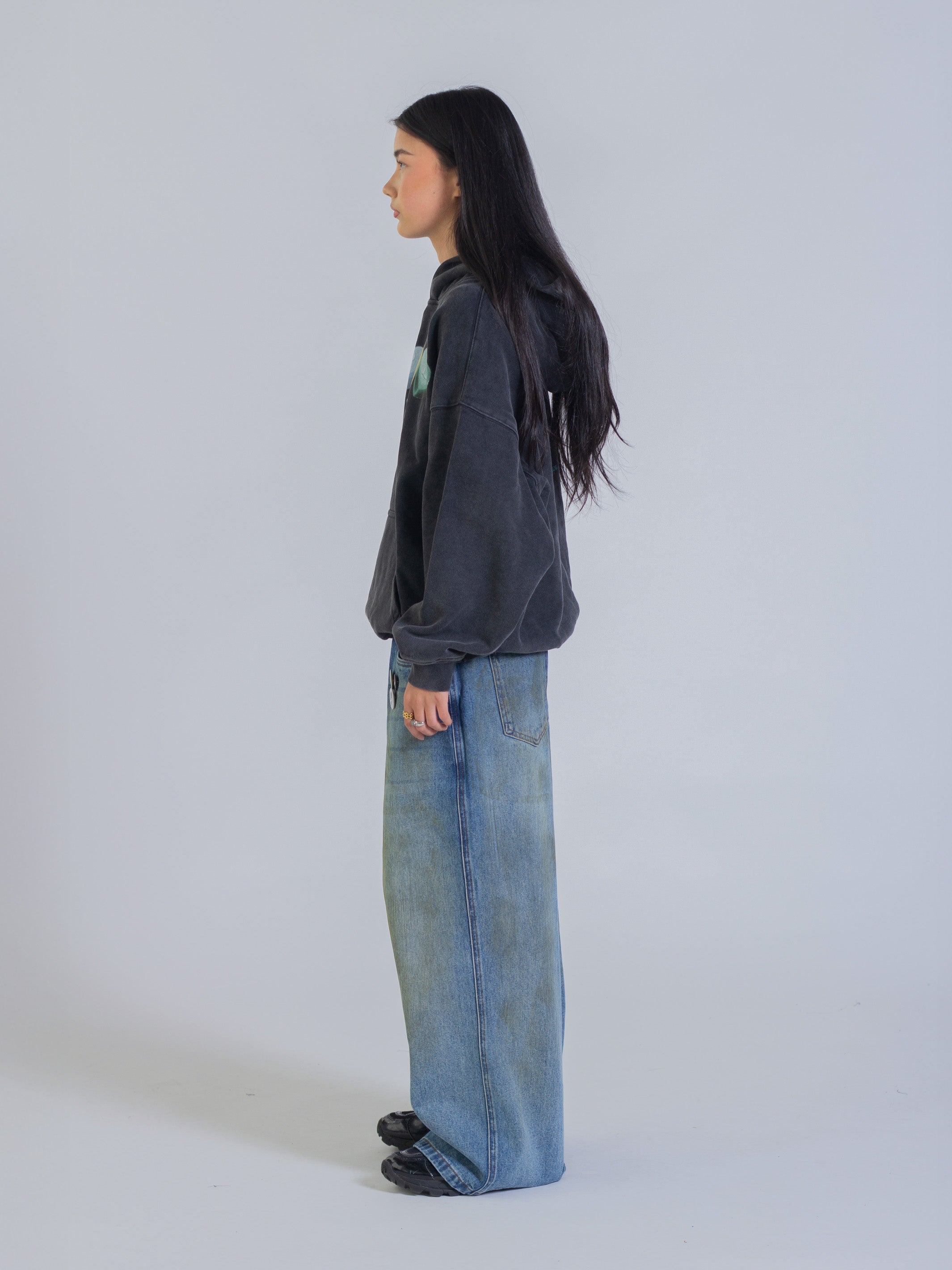 CANDY HEARTS HOODIE - VINTAGE BLACK-Fineriform