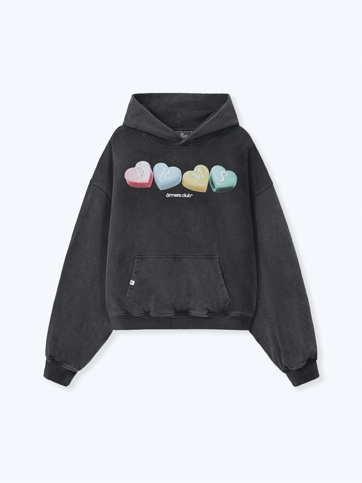 CANDY HEARTS HOODIE - VINTAGE BLACK-Fineriform