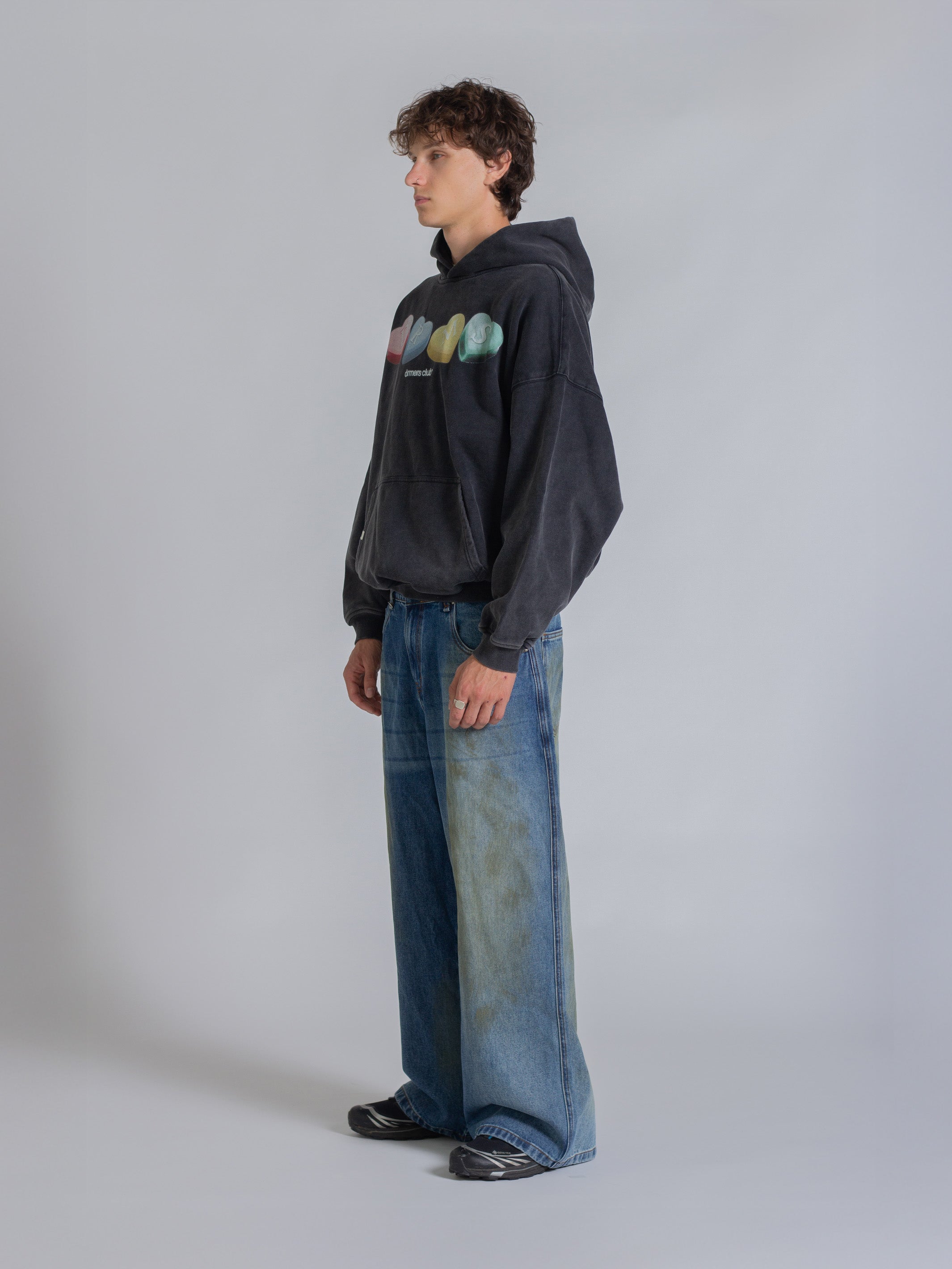 CANDY HEARTS HOODIE - VINTAGE BLACK-Fineriform