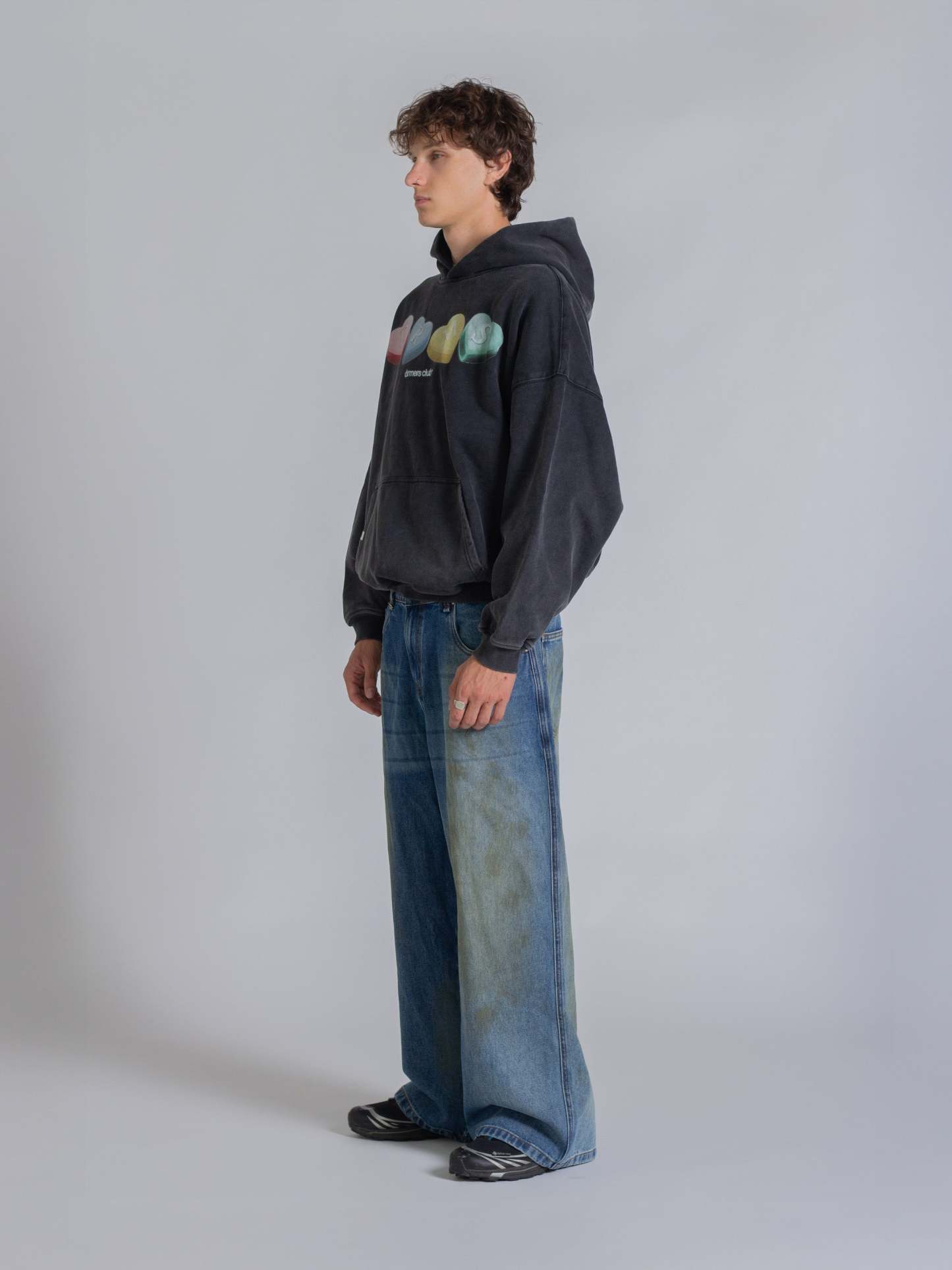 CANDY HEARTS HOODIE - VINTAGE BLACK-Fineriform