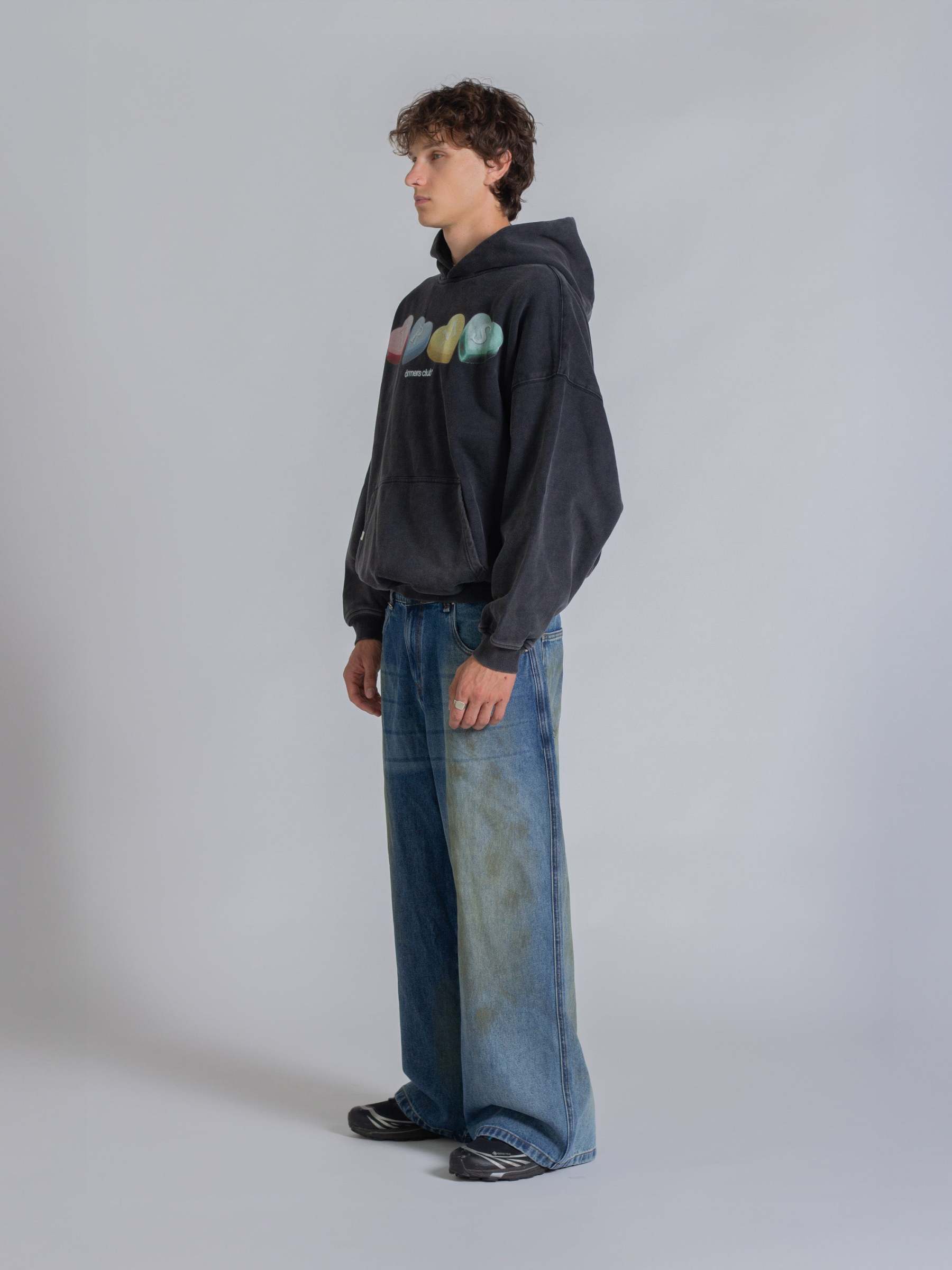 CANDY HEARTS HOODIE - VINTAGE BLACK-Fineriform