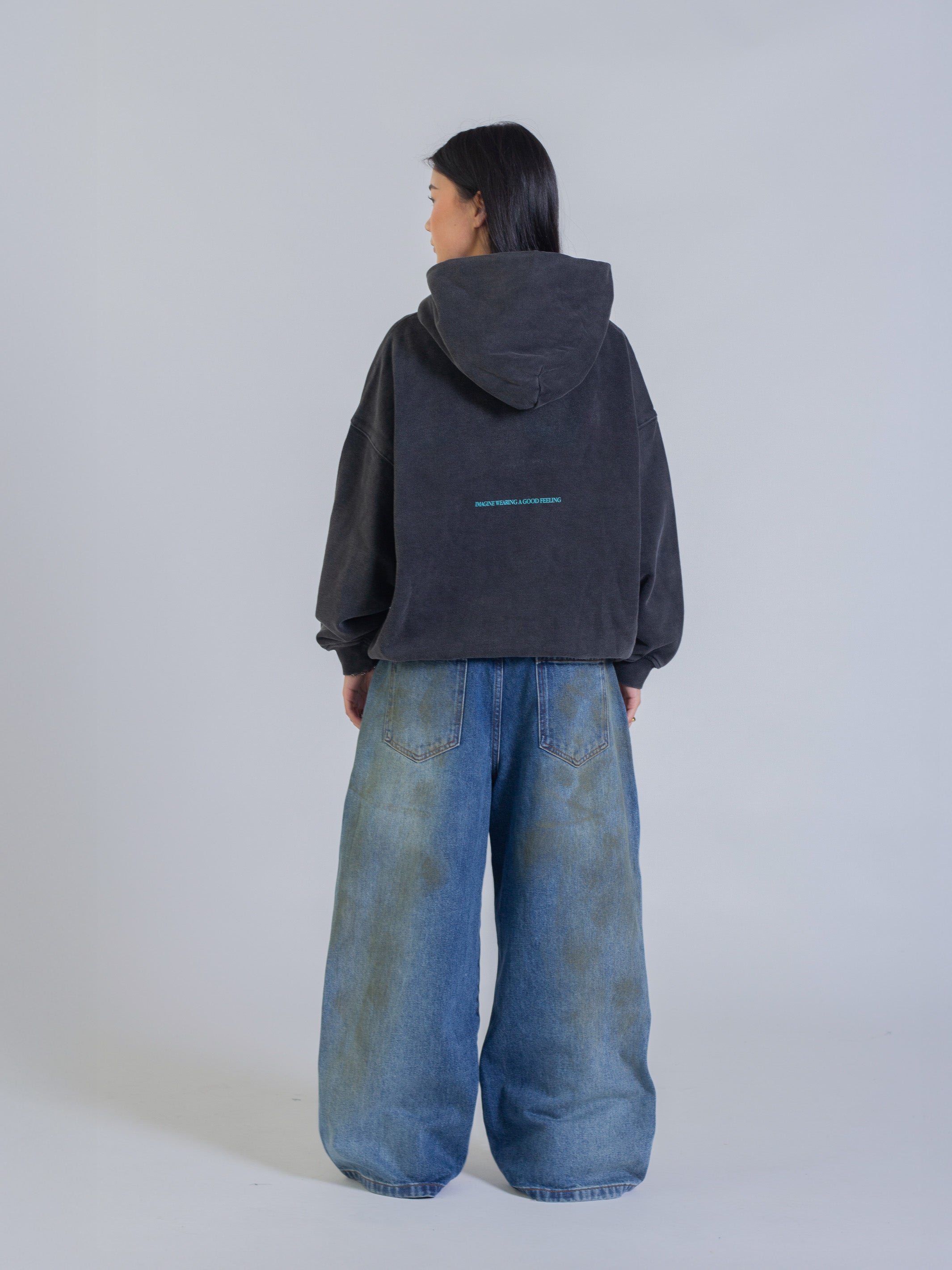 CANDY HEARTS HOODIE - VINTAGE BLACK-Fineriform