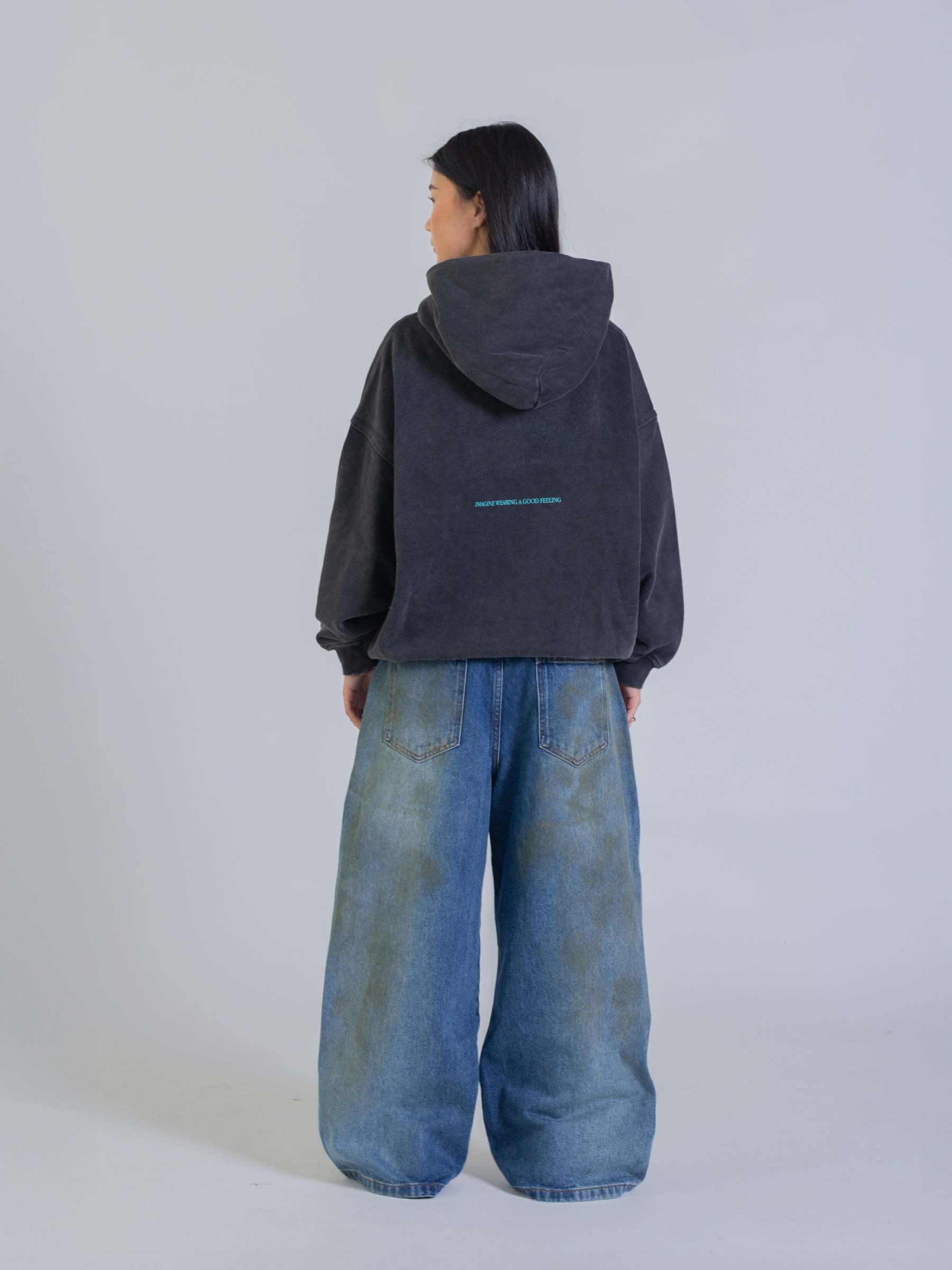 CANDY HEARTS HOODIE - VINTAGE BLACK-Fineriform