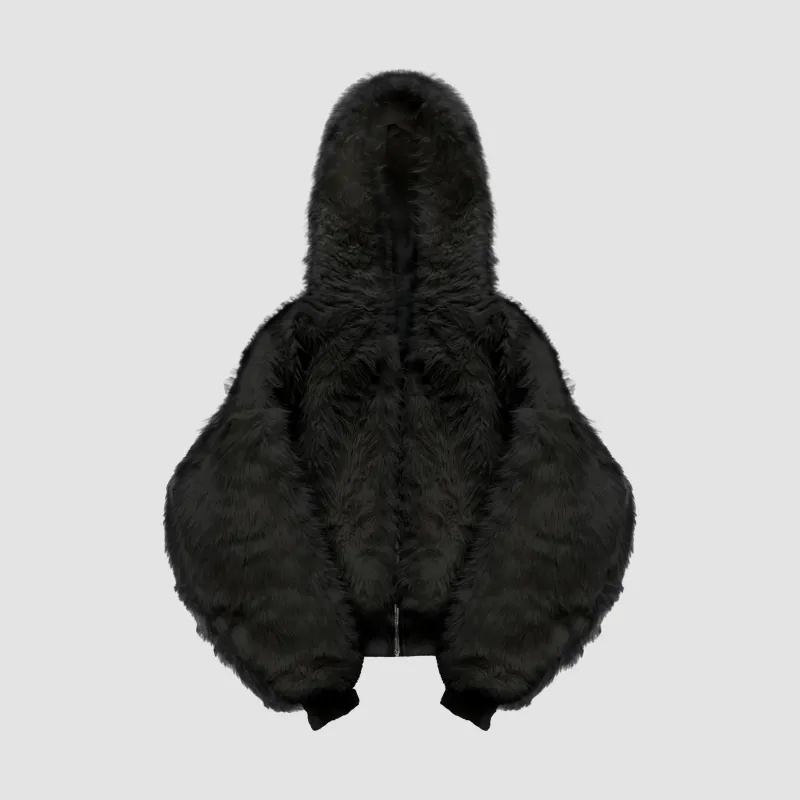 YETI FUR REVERSIBEL ZIP HOODIE-Fineriform