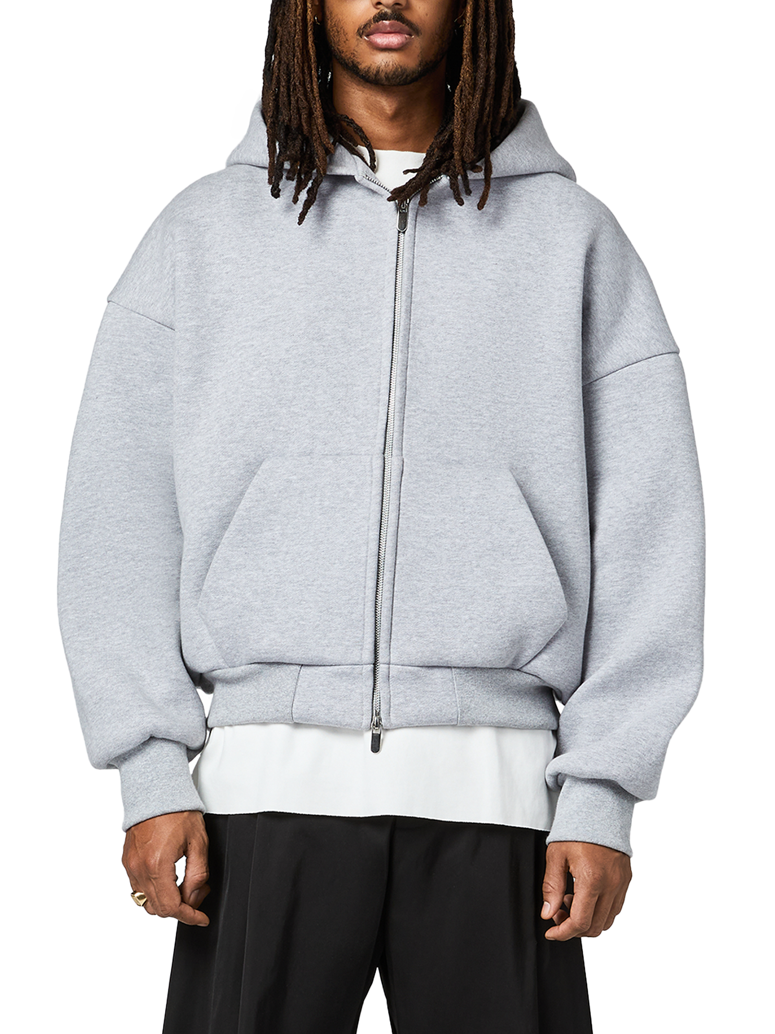 610 GSM MONOCHROME ZIPPED HOODIE-Fineriform