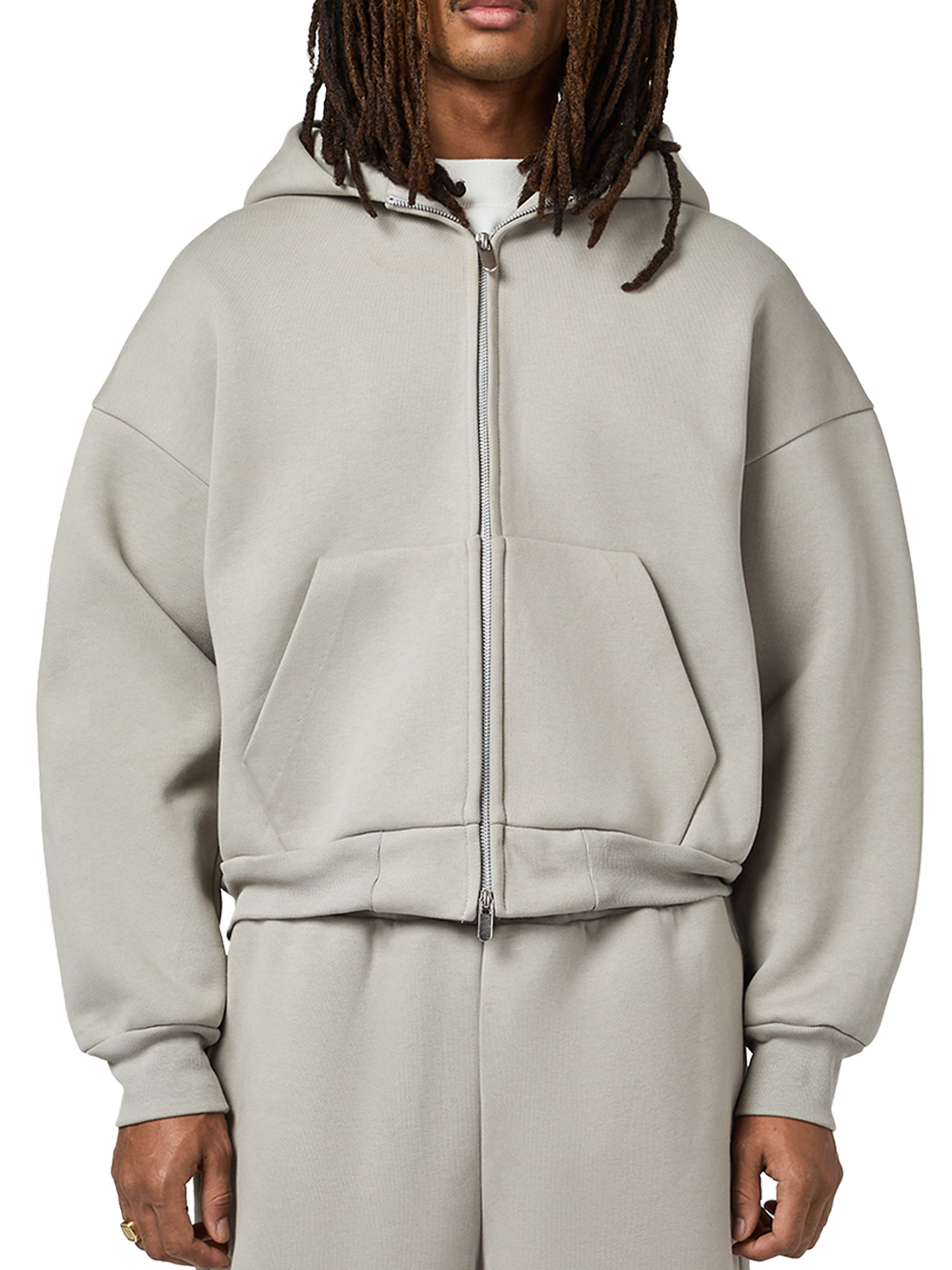610 GSM MONOCHROME ZIPPED HOODIE-Fineriform