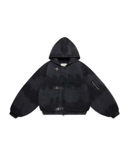 CANVAS CLASP WORKWEAR BOMBER JACKET-Fineriform