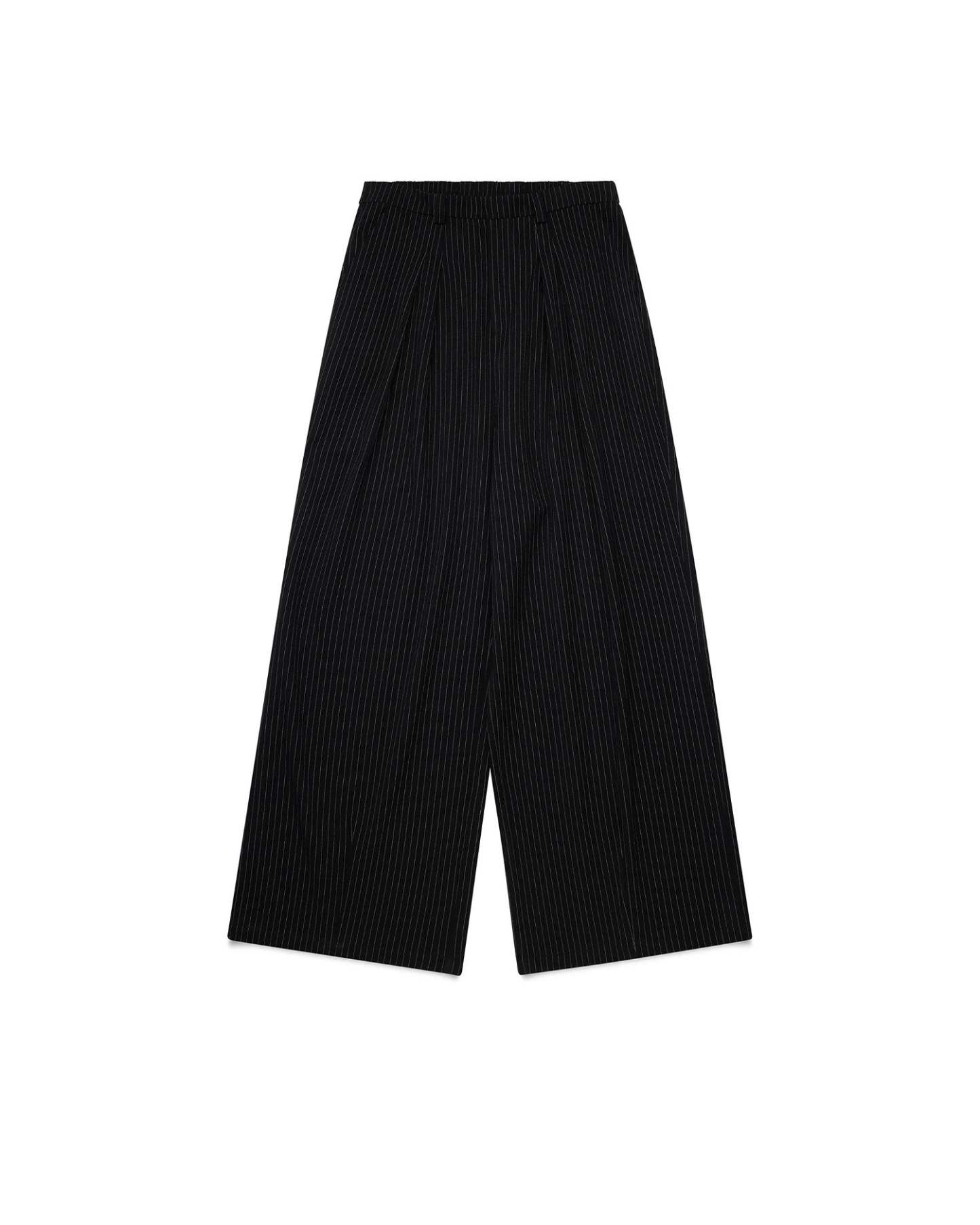 PLEATED WIDE LEG PINSTRIPE PANTS-Fineriform