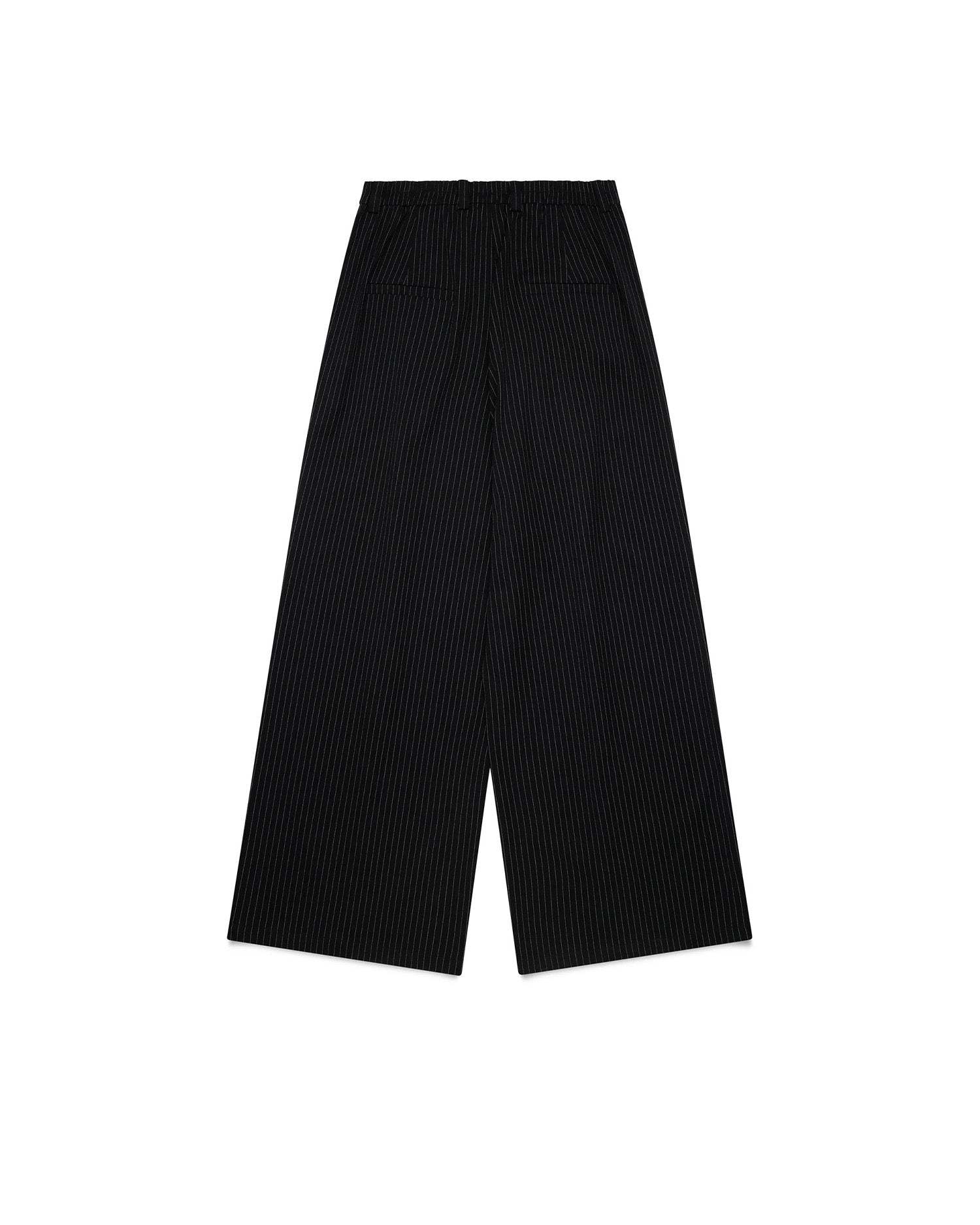 PLEATED WIDE LEG PINSTRIPE PANTS-Fineriform