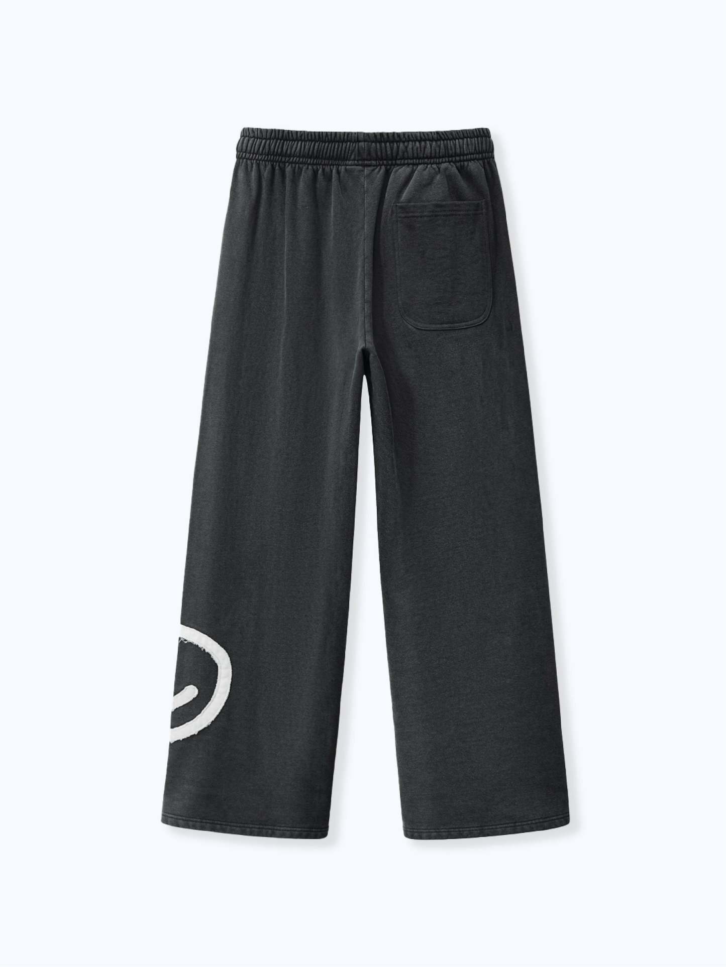 SMILEY PATCH SWEATPANTS - VINTAGE BLACK-Fineriform