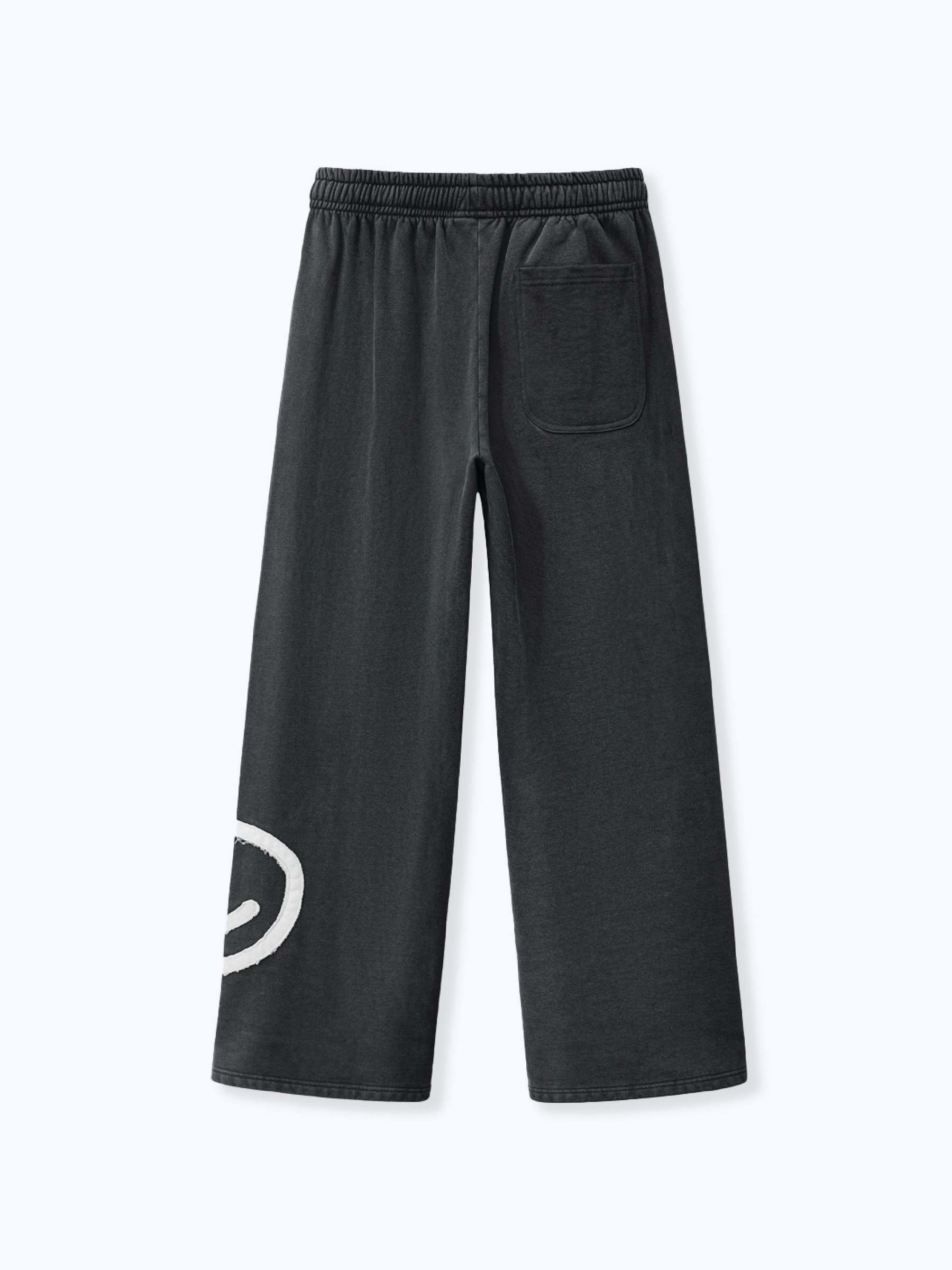 SMILEY PATCH SWEATPANTS - VINTAGE BLACK-Fineriform