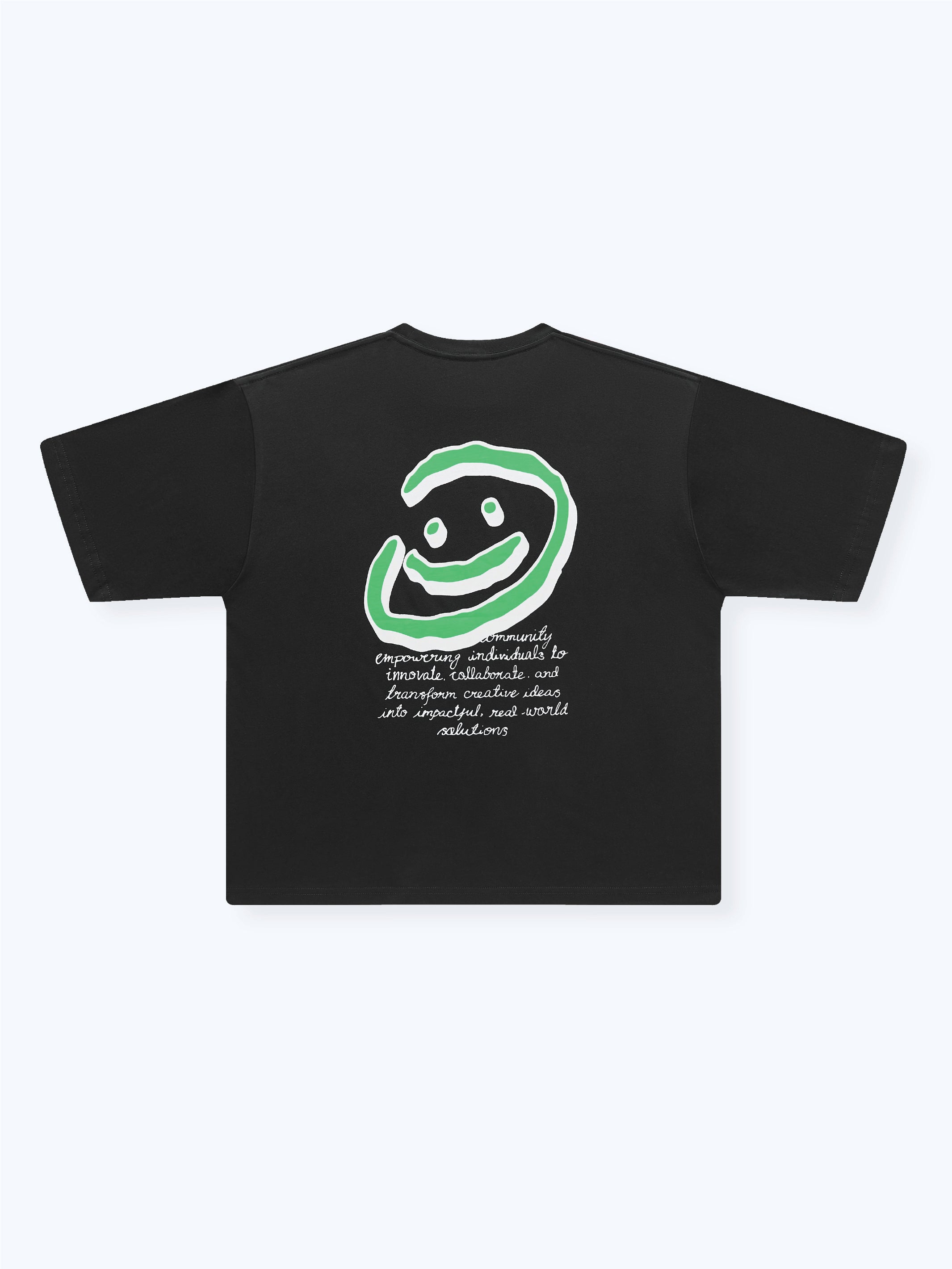 DOODLE SMILEY TEE - BLACK-Fineriform