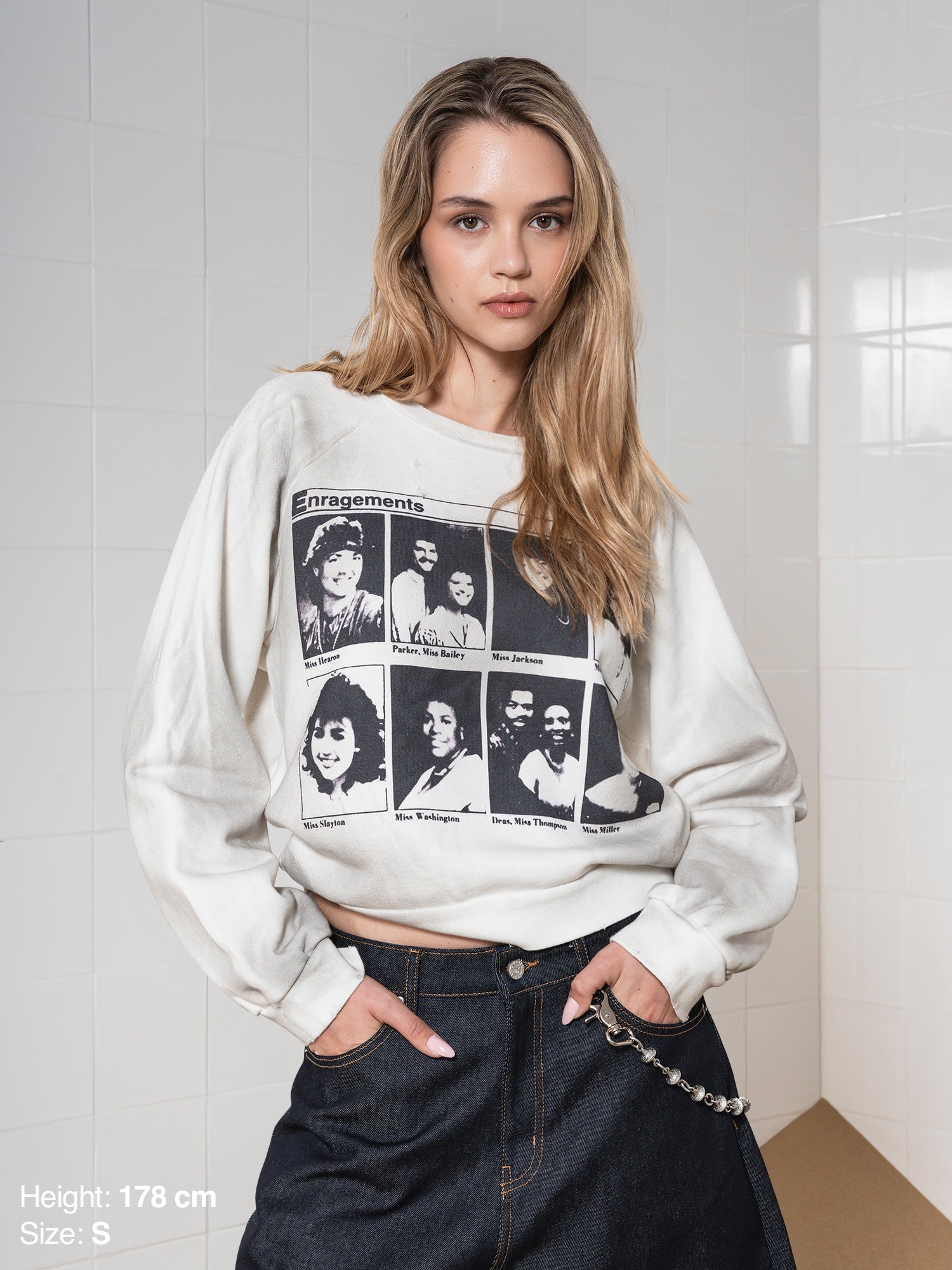 VINTAGE CREWNECK - DIRTY WHITE ENRAGEMENTS-Fineriform