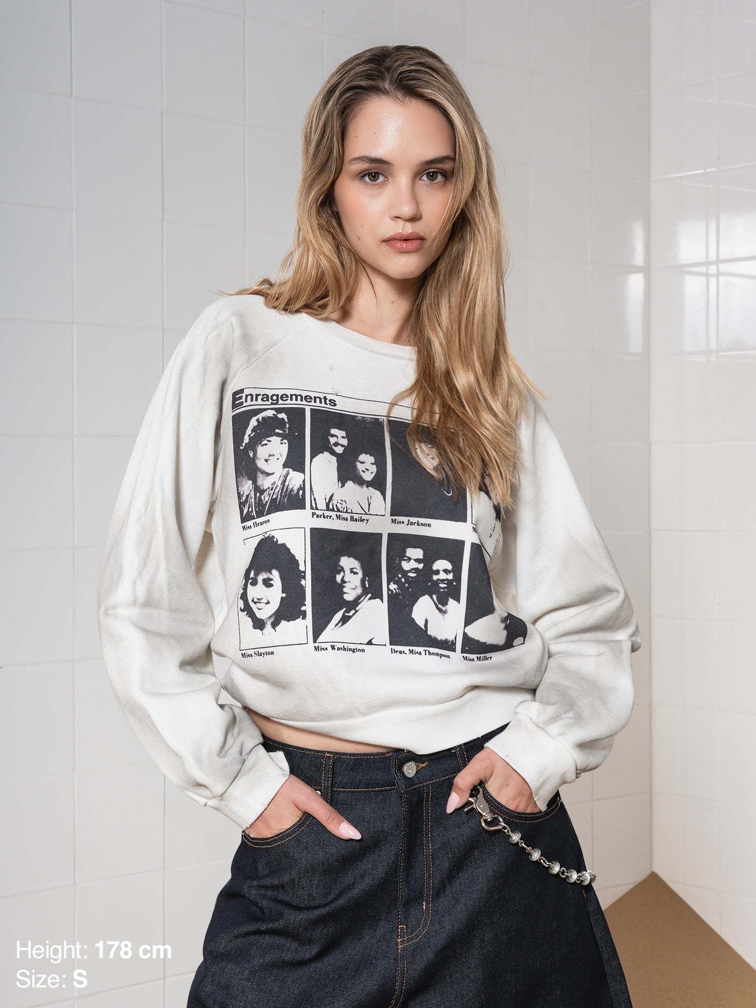 VINTAGE CREWNECK - DIRTY WHITE ENRAGEMENTS-Fineriform