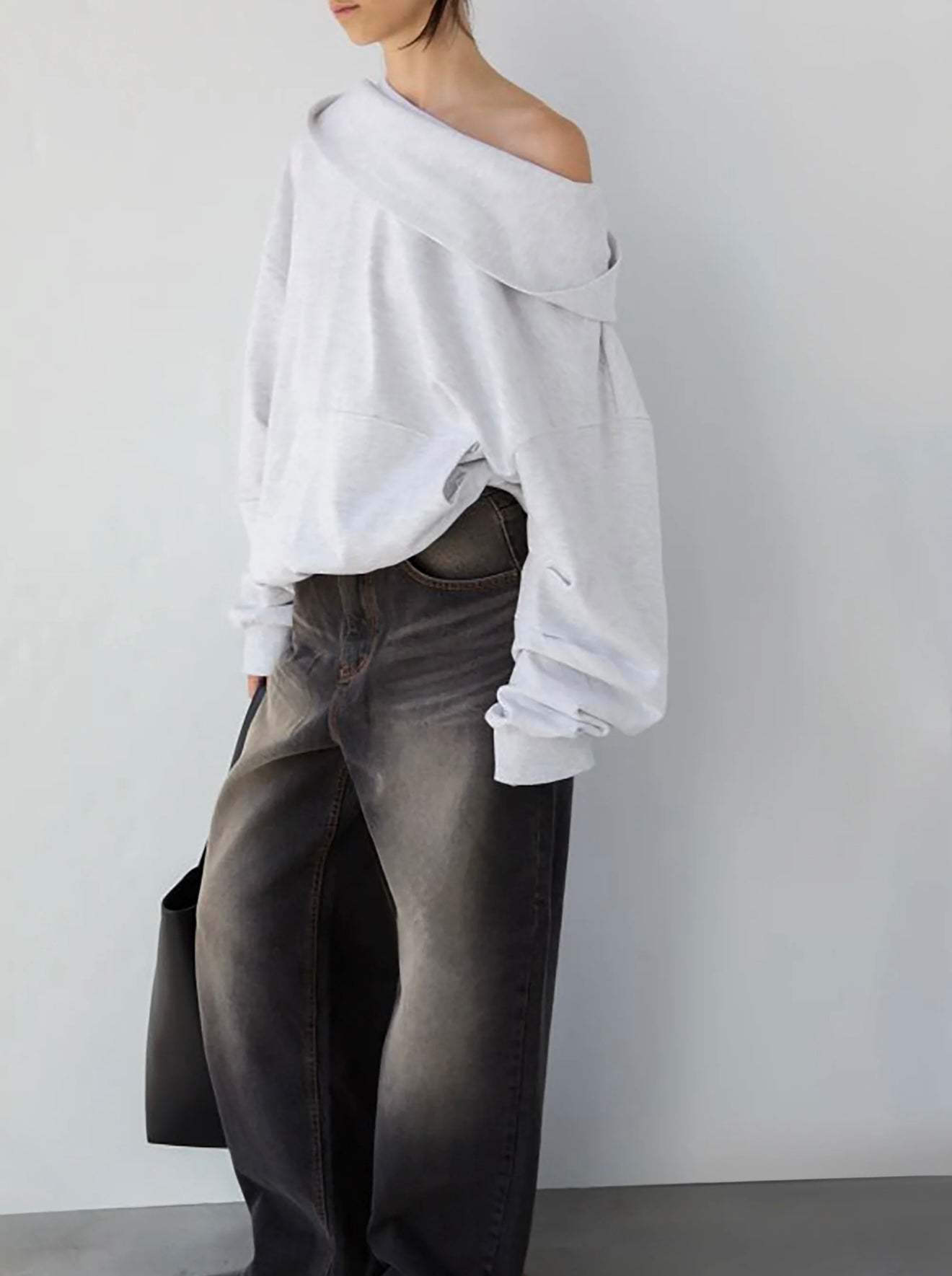 off-shoulder hoodie-Fineriform