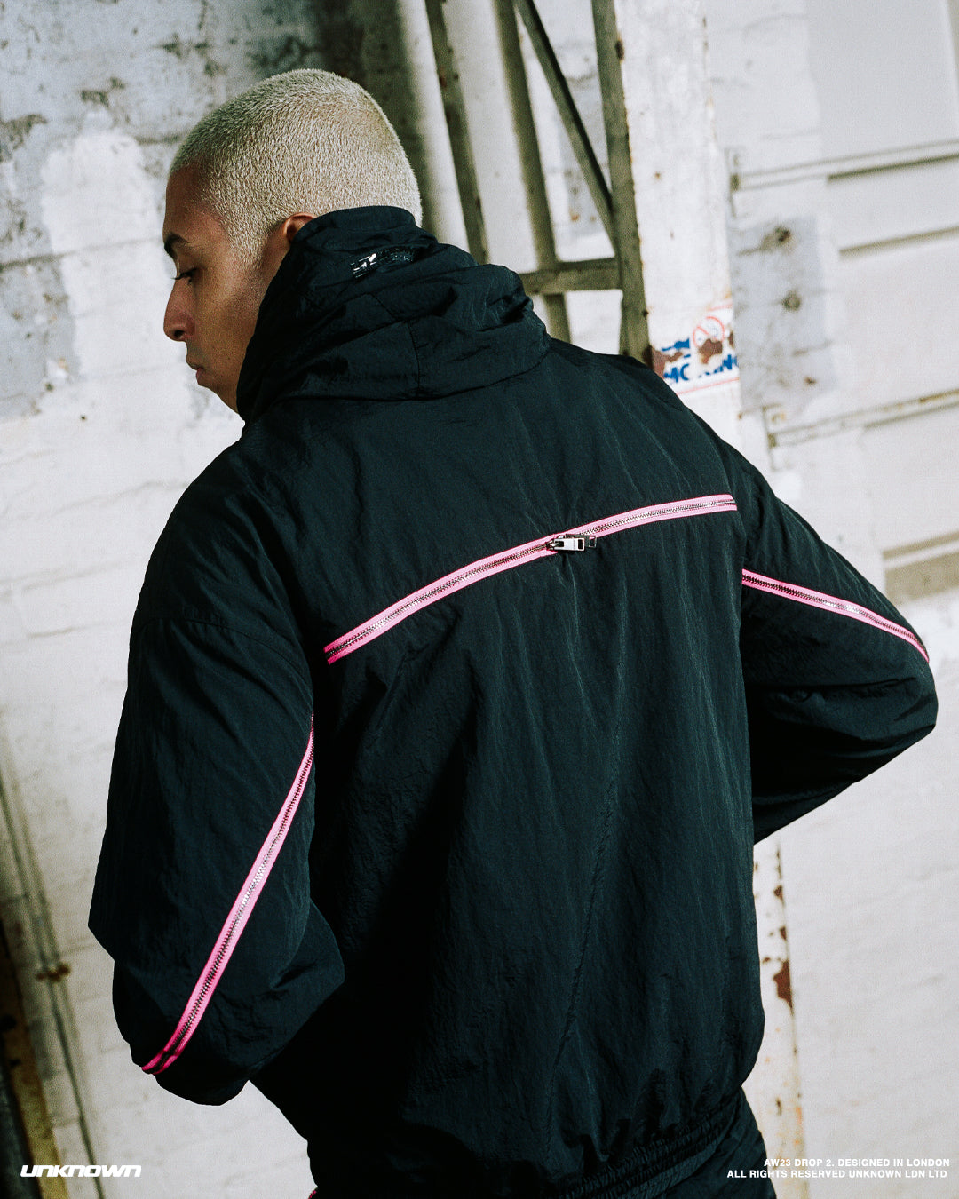 BLACK / PINK TRACK JACKET-Fineriform