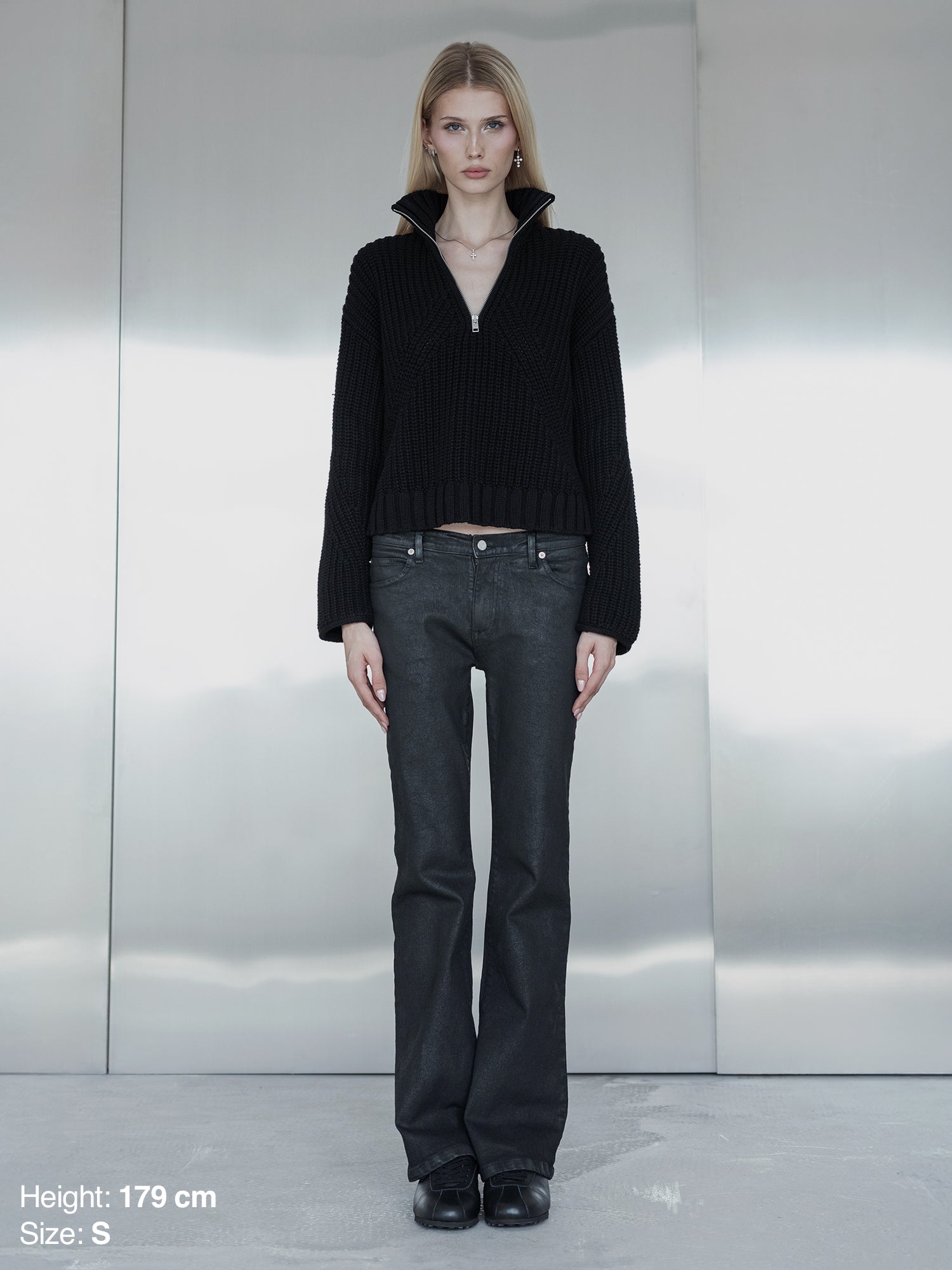 QUARTER ZIP - BLACK-Fineriform