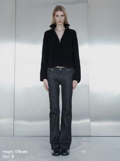 QUARTER ZIP - BLACK-Fineriform