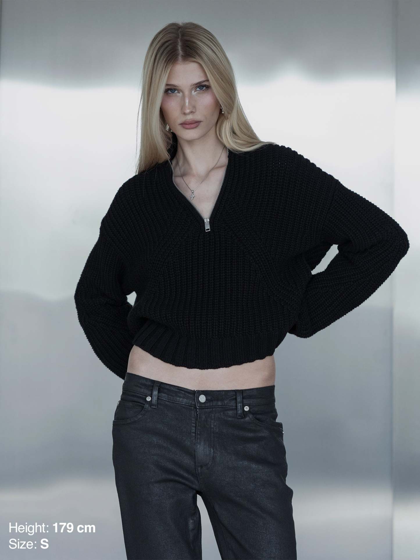 QUARTER ZIP - BLACK-Fineriform