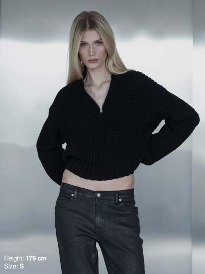 QUARTER ZIP - BLACK-Fineriform